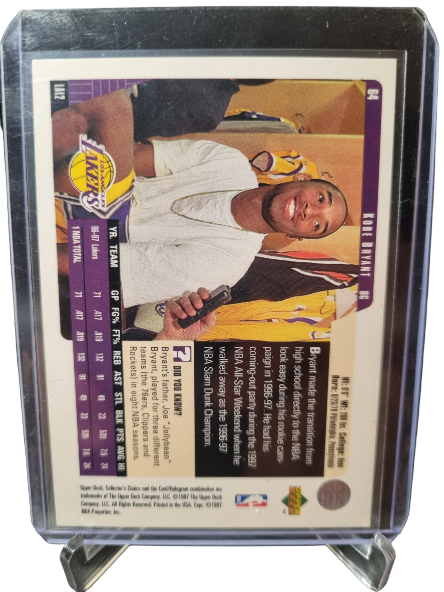 1997 Upper Deck #64 Kobe Bryant