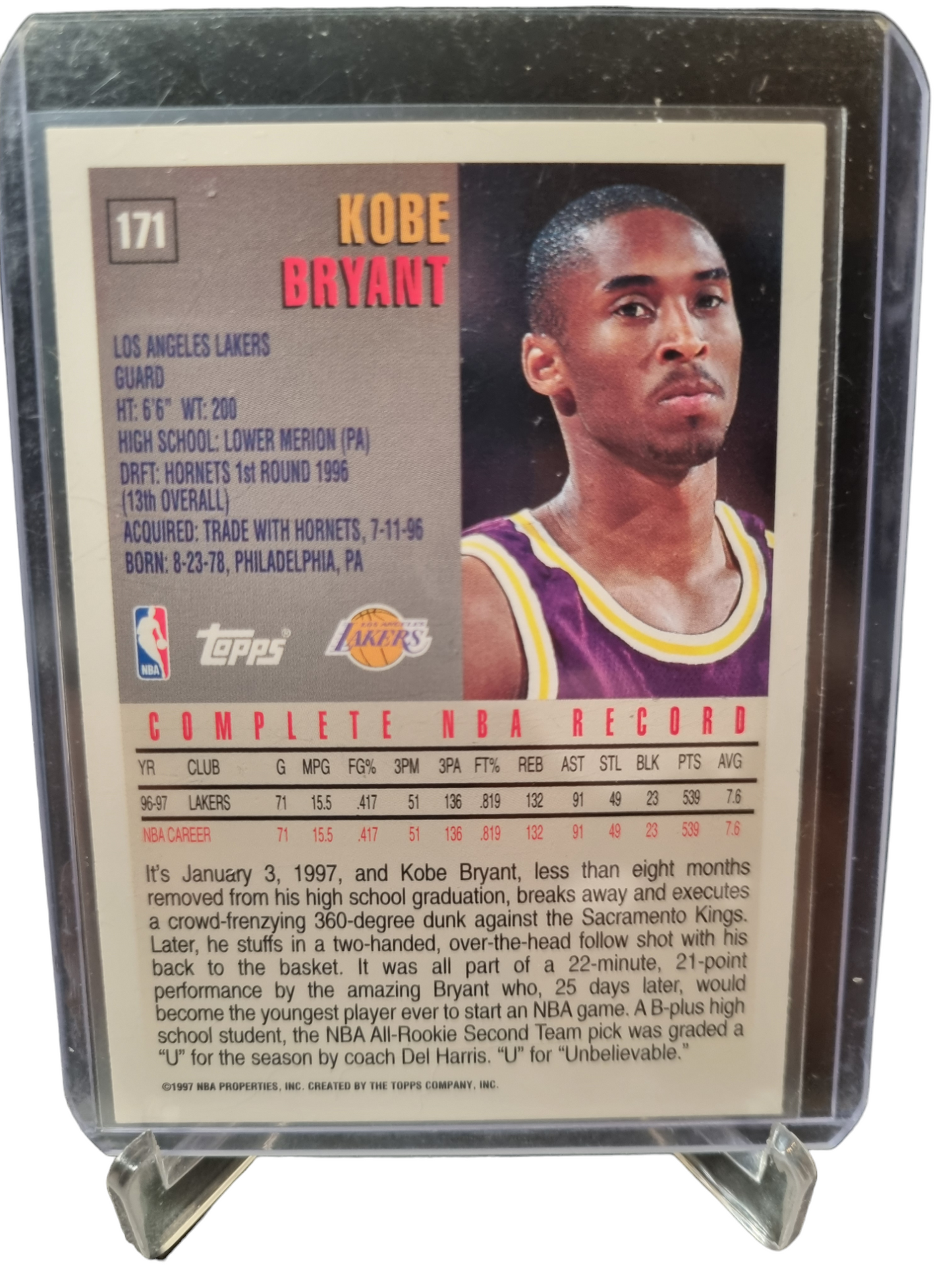 1997-98 Topps #171 Kobe Bryant