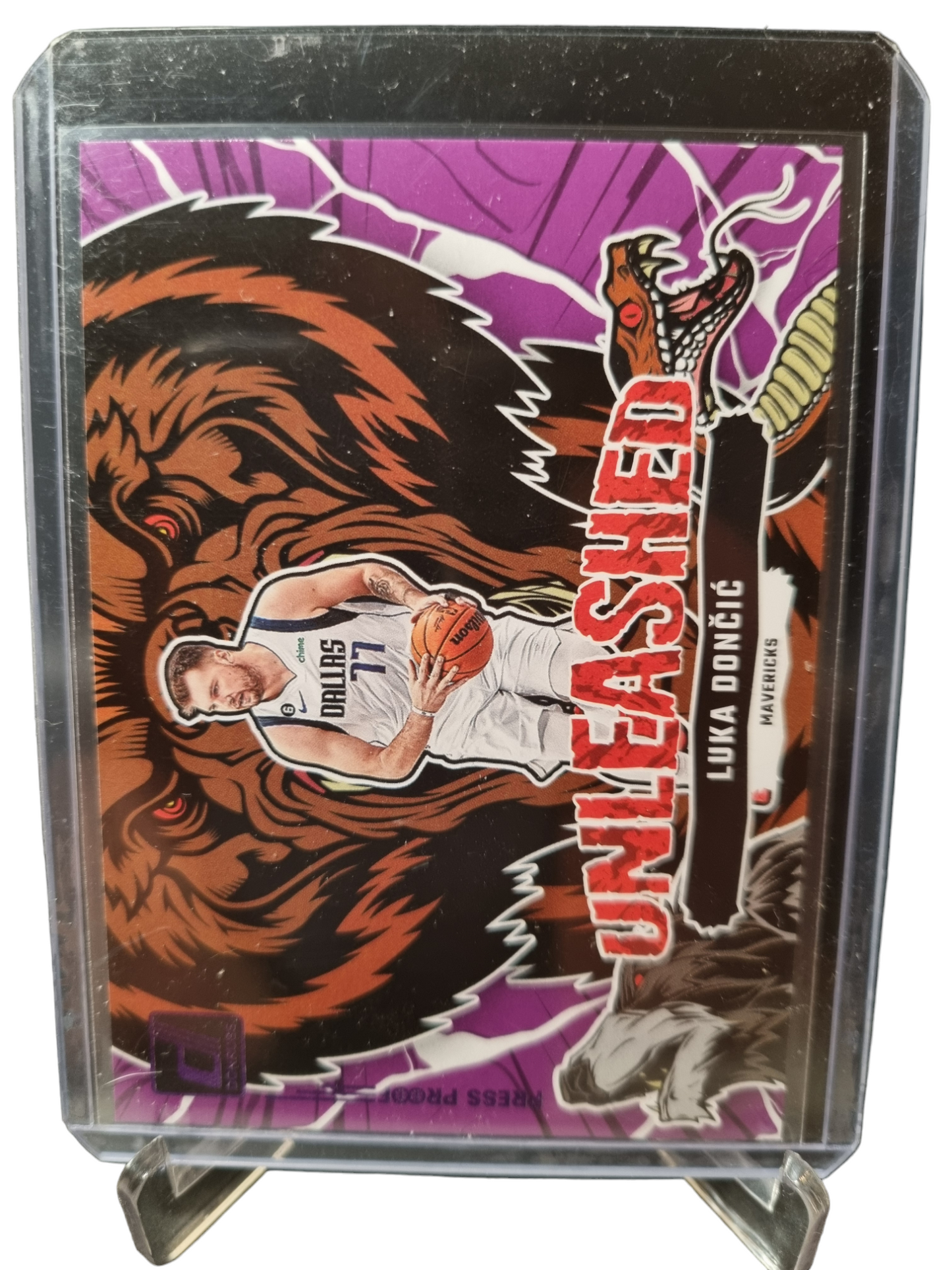 2023-24 Panini Donruss #15 Luka Doncic Unleashed Purple Press Proof