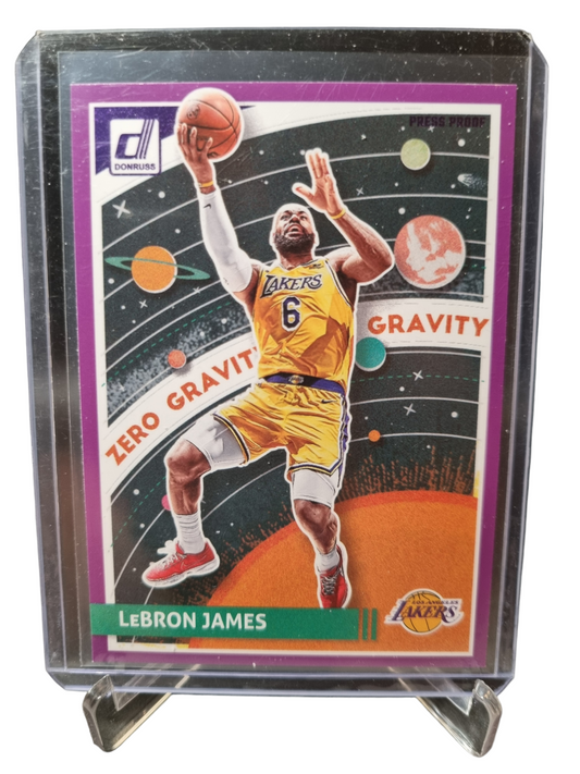 2023-24 Panini Donruss #9 Lebron James Zero Gravity Purple Press Proof