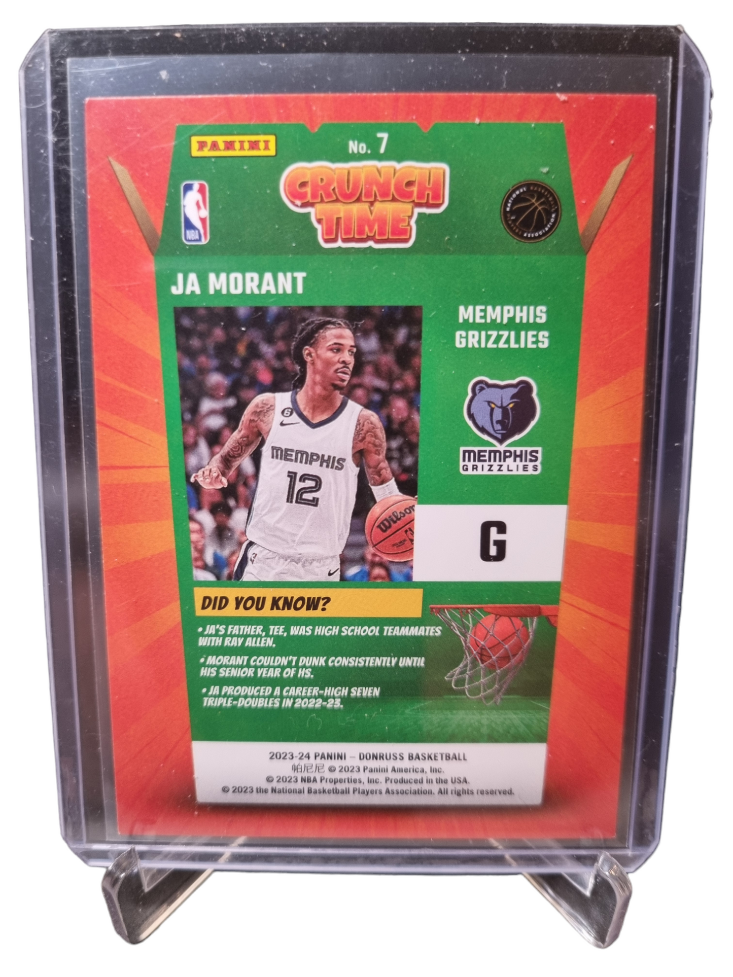 2023-24 Panini Donruss #7 JA Morant Crunch Time Gold Press Proof