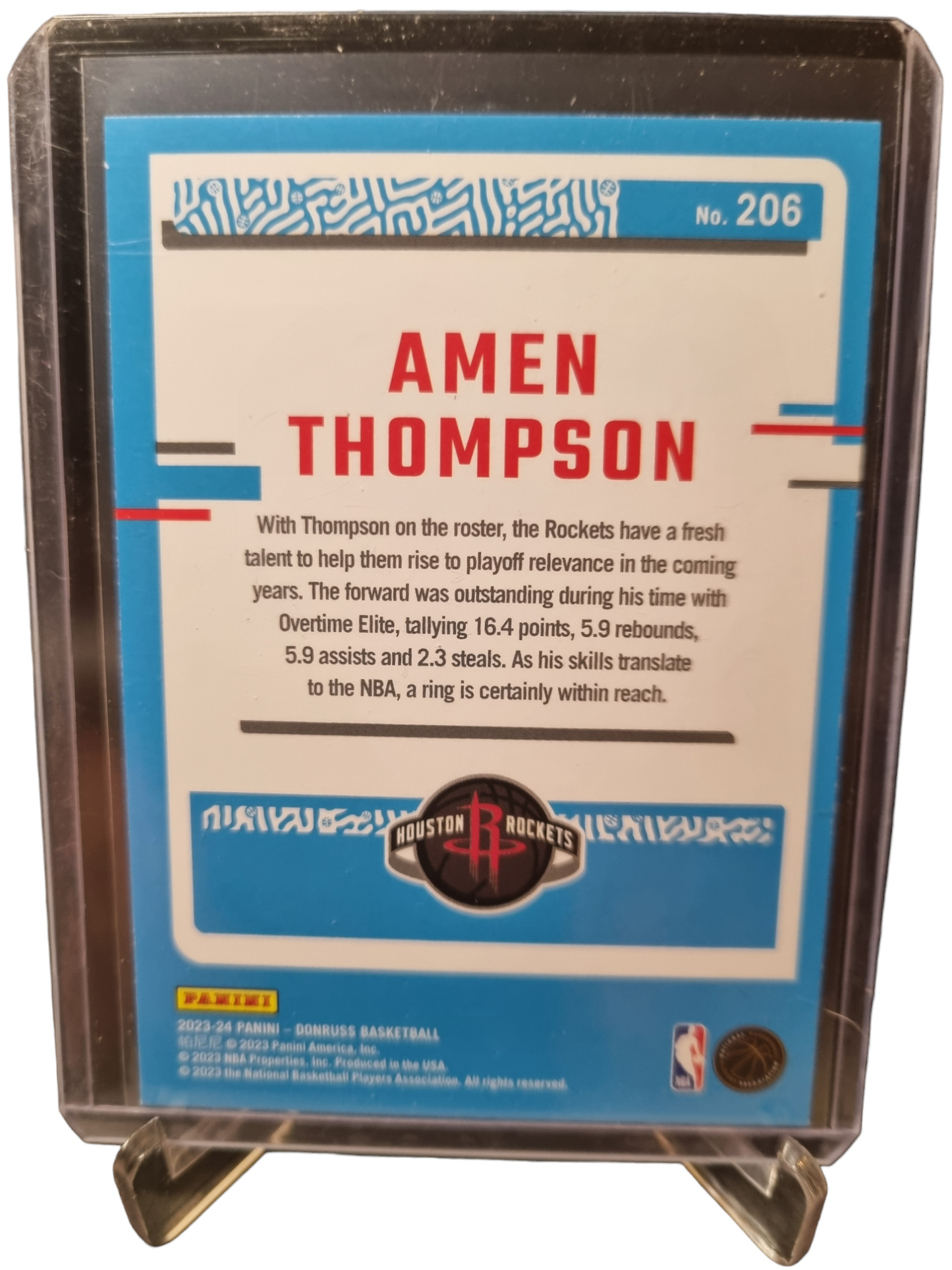 2023-24 Donruss #206 Amen Thompson Rookie Card Rated Rookie