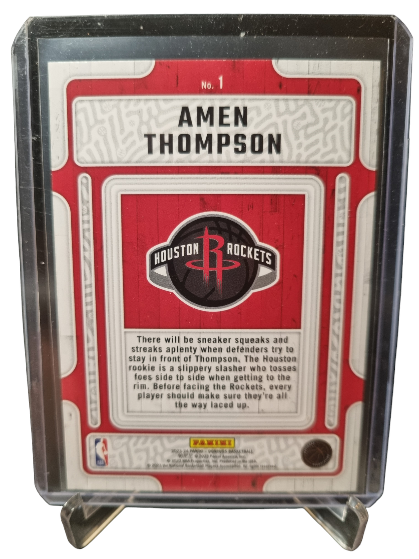 2023-24 Donruss #1 Amen Thompson Rookie Card Hardwood Masters Gold Press Proof