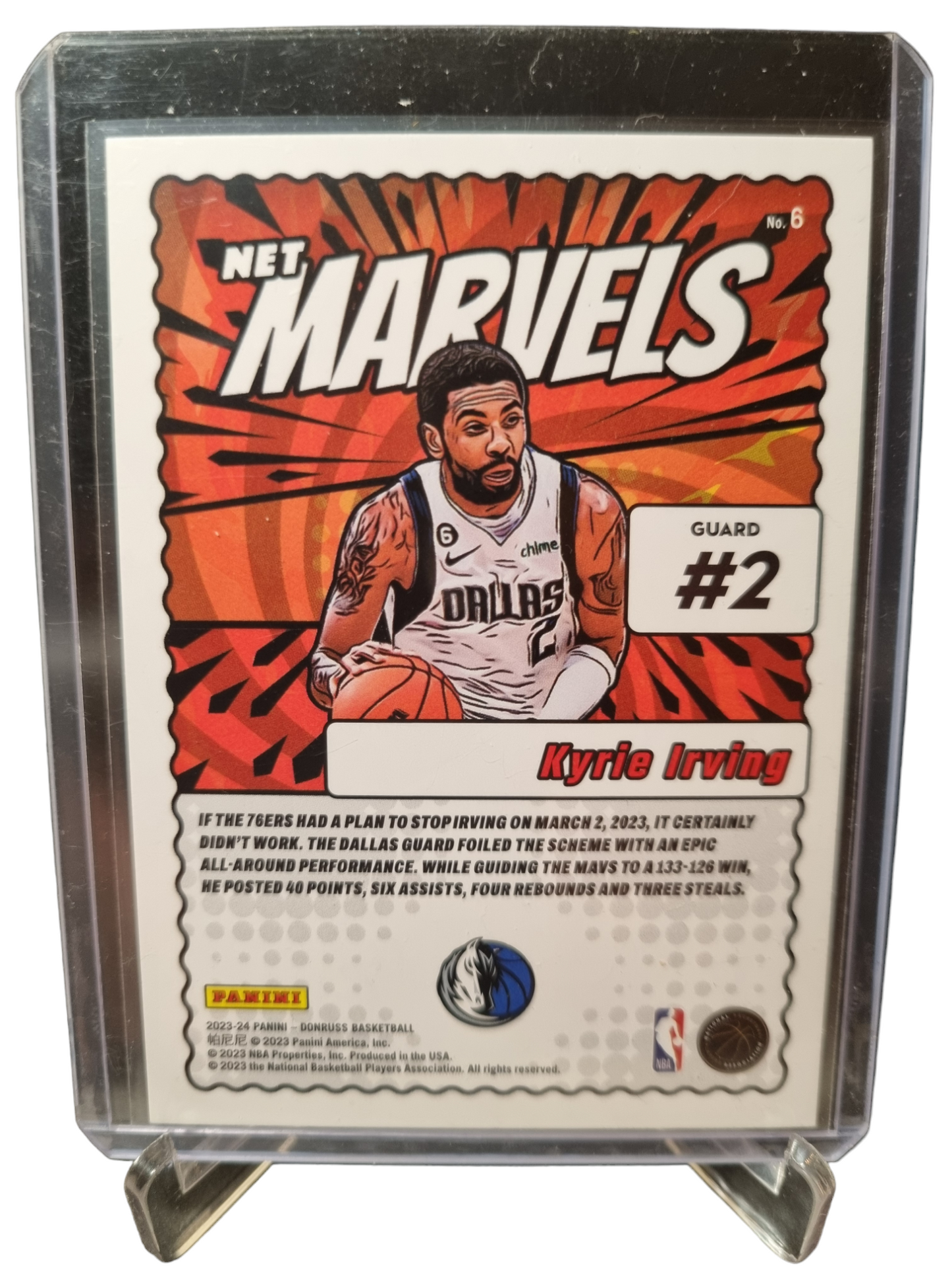 2023-24 Panini Donruss #6 Kyrie Irving Net Marvels Gold Press Proof