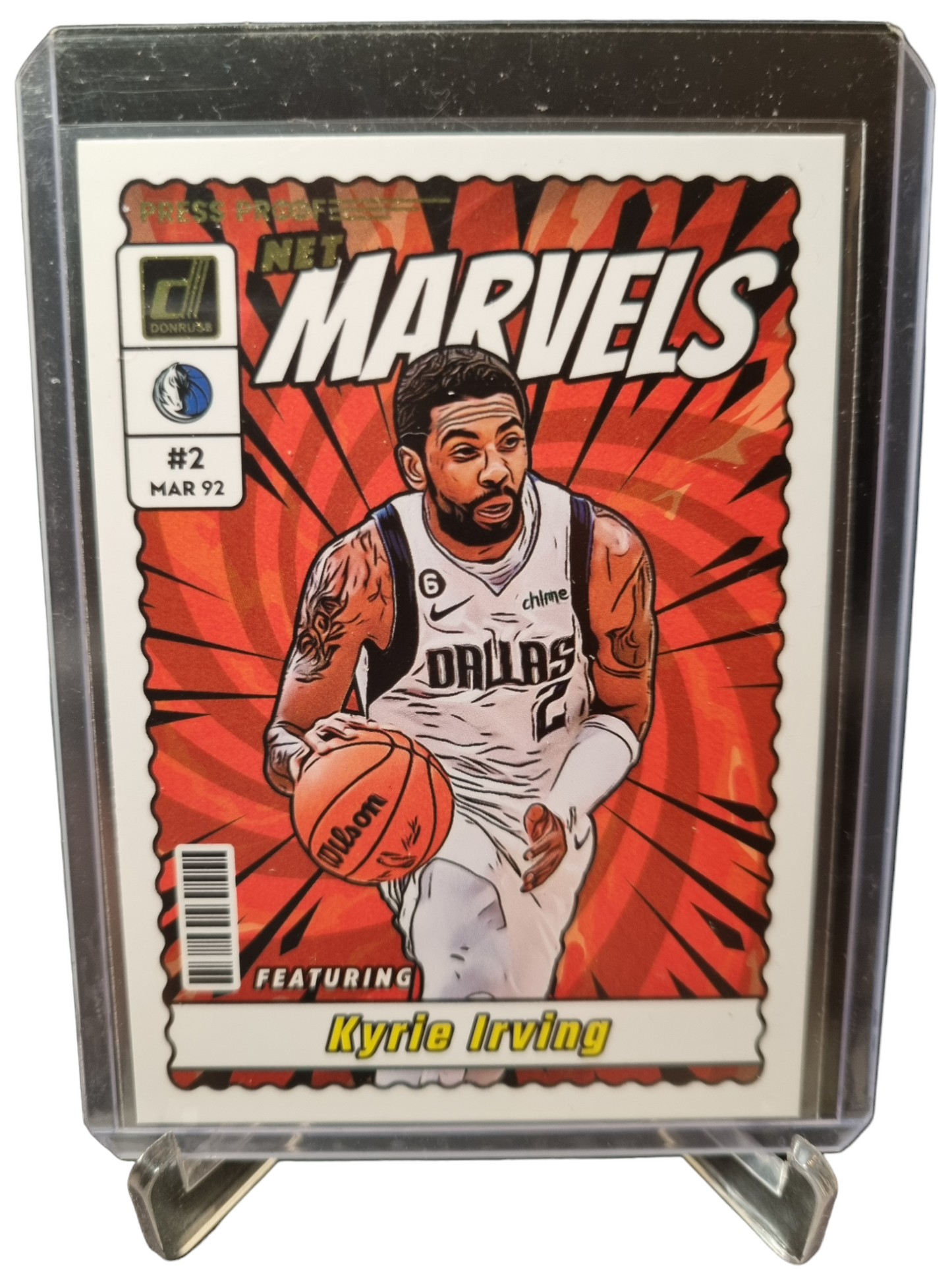 2023-24 Panini Donruss #6 Kyrie Irving Net Marvels Gold Press Proof