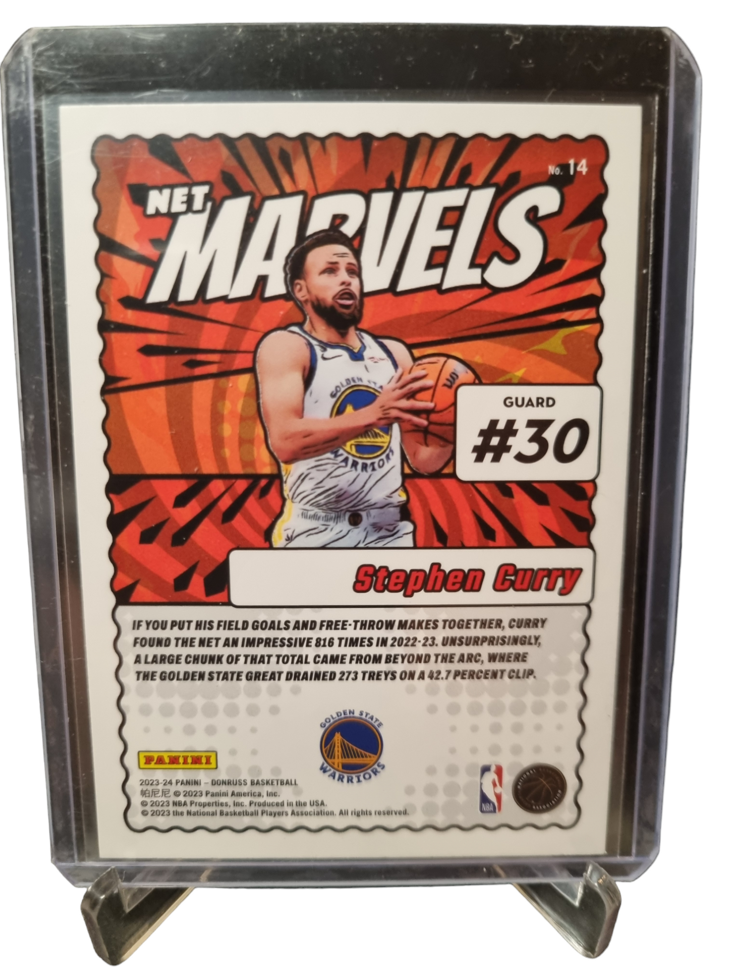 2023-24 Panini Donruss #14 Stephen Curry Net Marvels Gold Press Proof