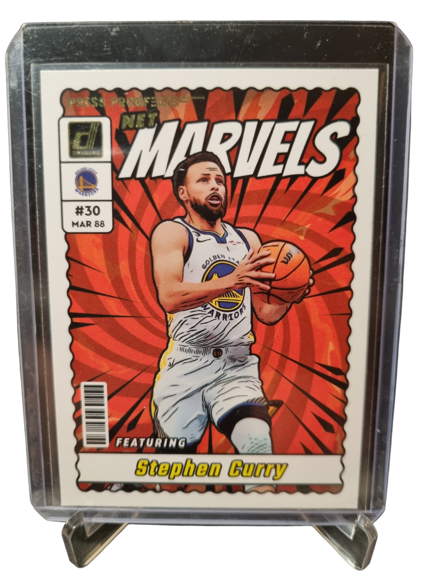 2023-24 Panini Donruss #14 Stephen Curry Net Marvels Gold Press Proof