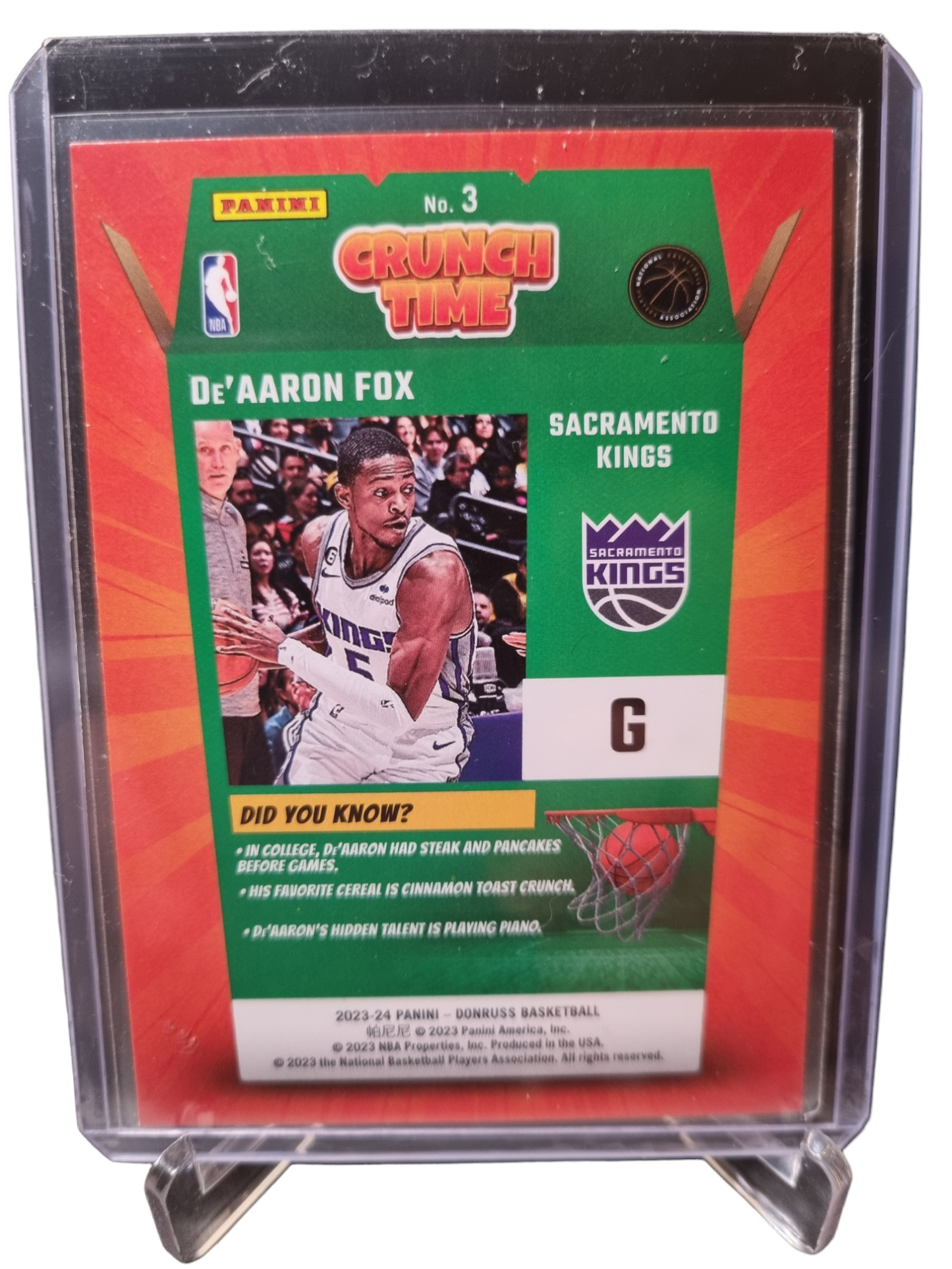 2023-24 Panini Donruss #3 De'Aaron Fox Crunch Time