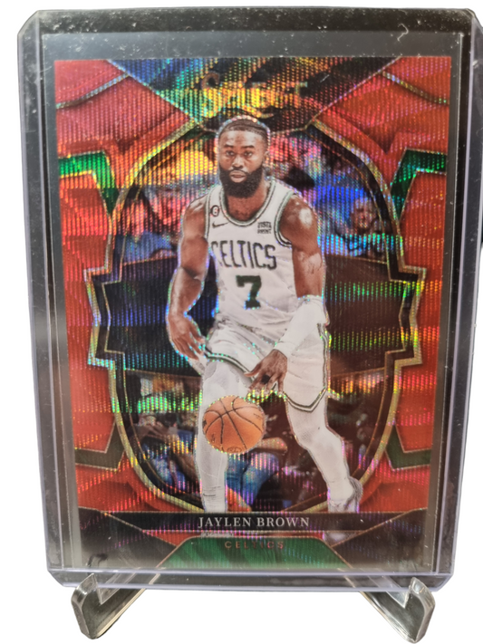 2022-23 Panini Select #32 Jaylen Brown Concourse Red Wave Prizm