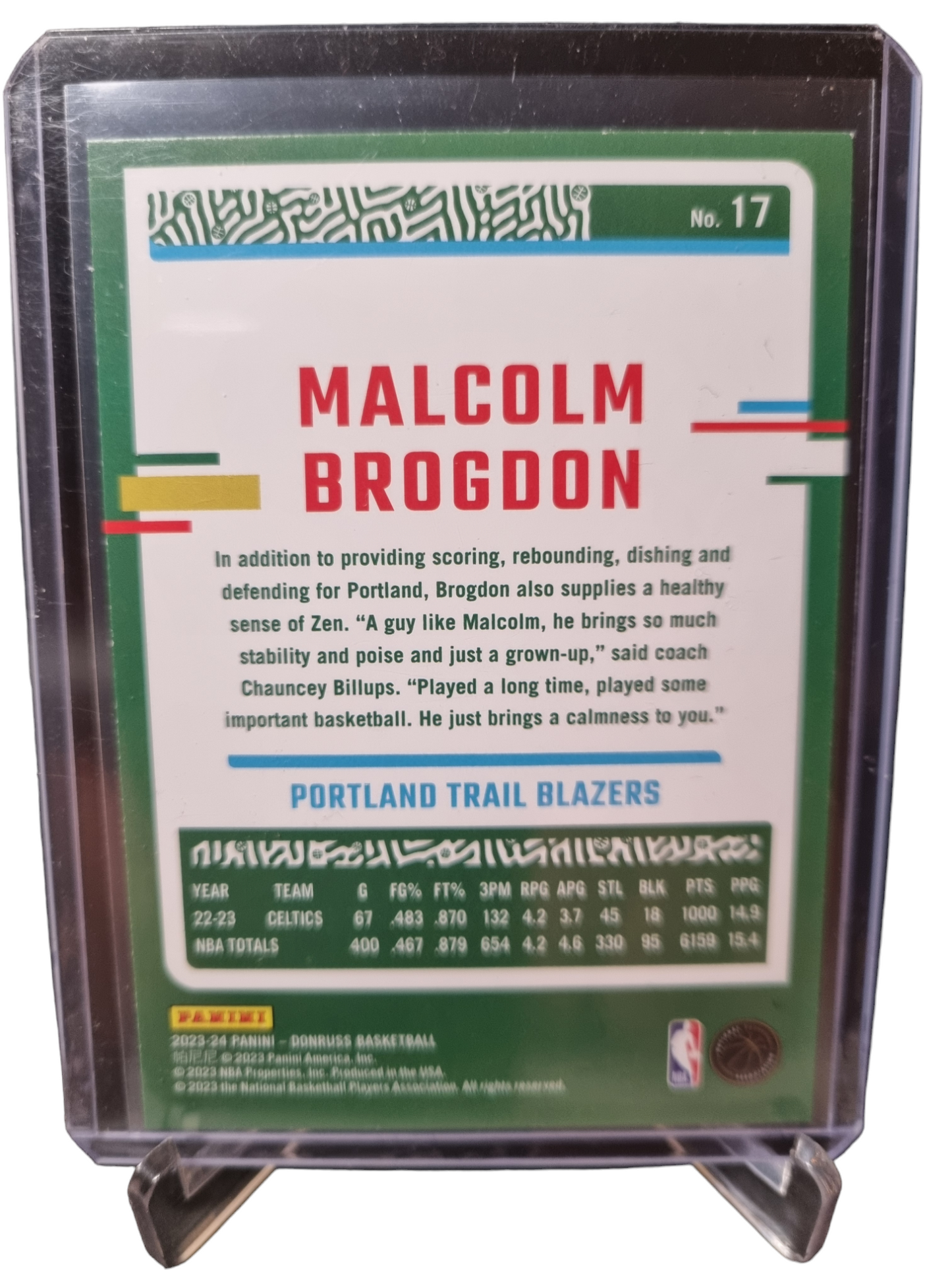 2023-24 Panini Donruss Choice #17 Malcolm Brogdon Blue 17/49