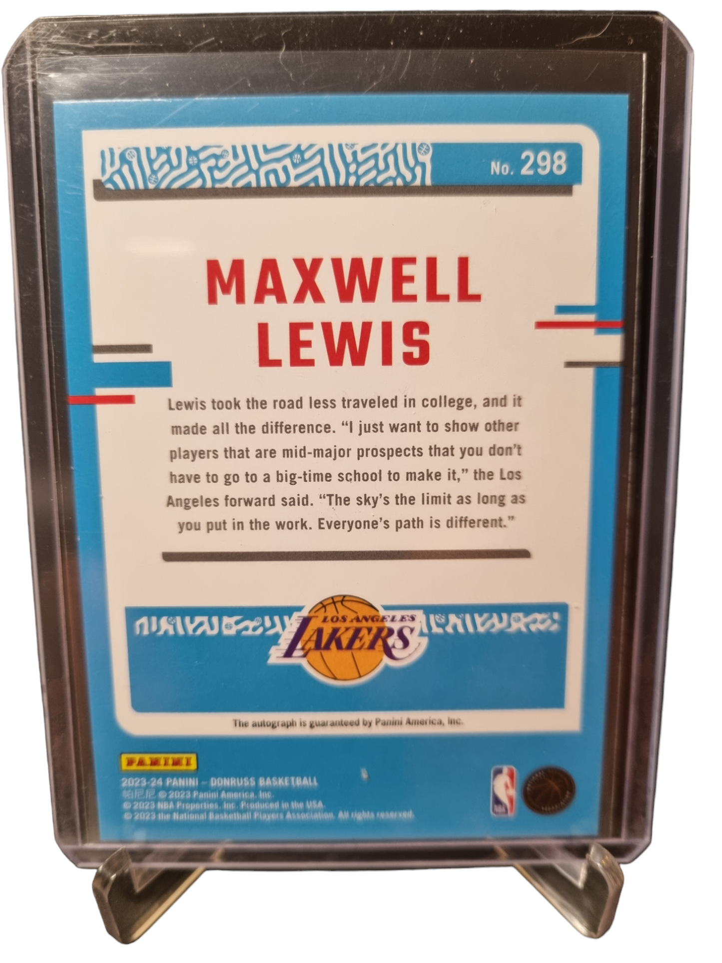 2023-24 Donruss #298 Maxwell Lewis Rookie Card Rated Rookie Frame Silver Holo Autograph 74/75