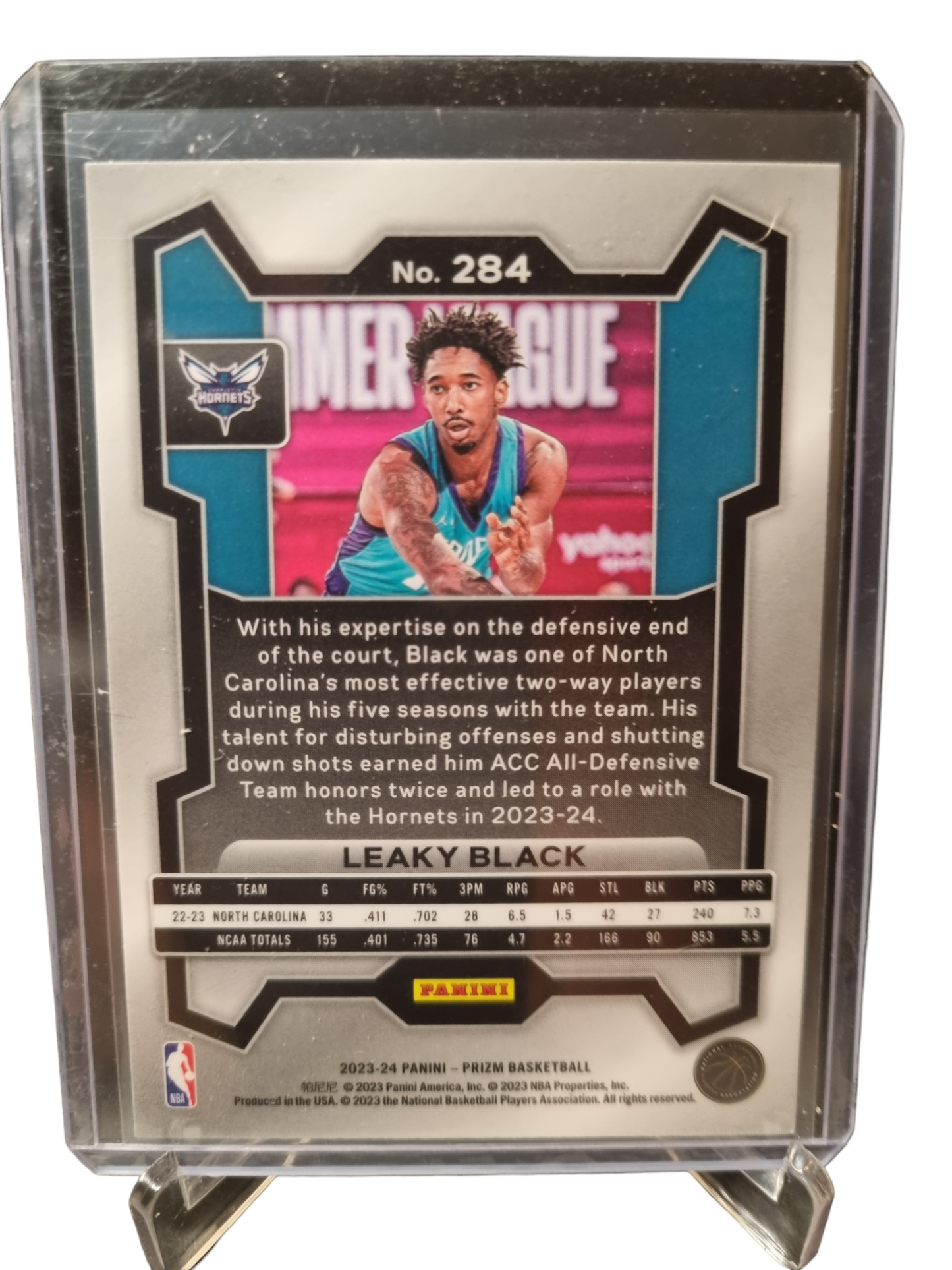 2023-24 Panini Prizm #284 Leaky Black Rookie Card