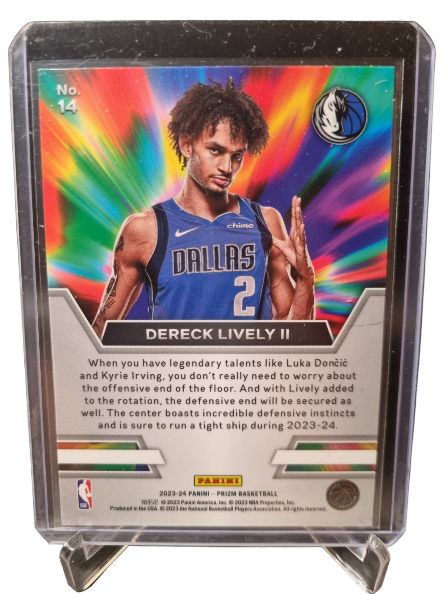 2023-24 Panini Prizm #14 Dereck Lively II Rookie Card Instant Impact