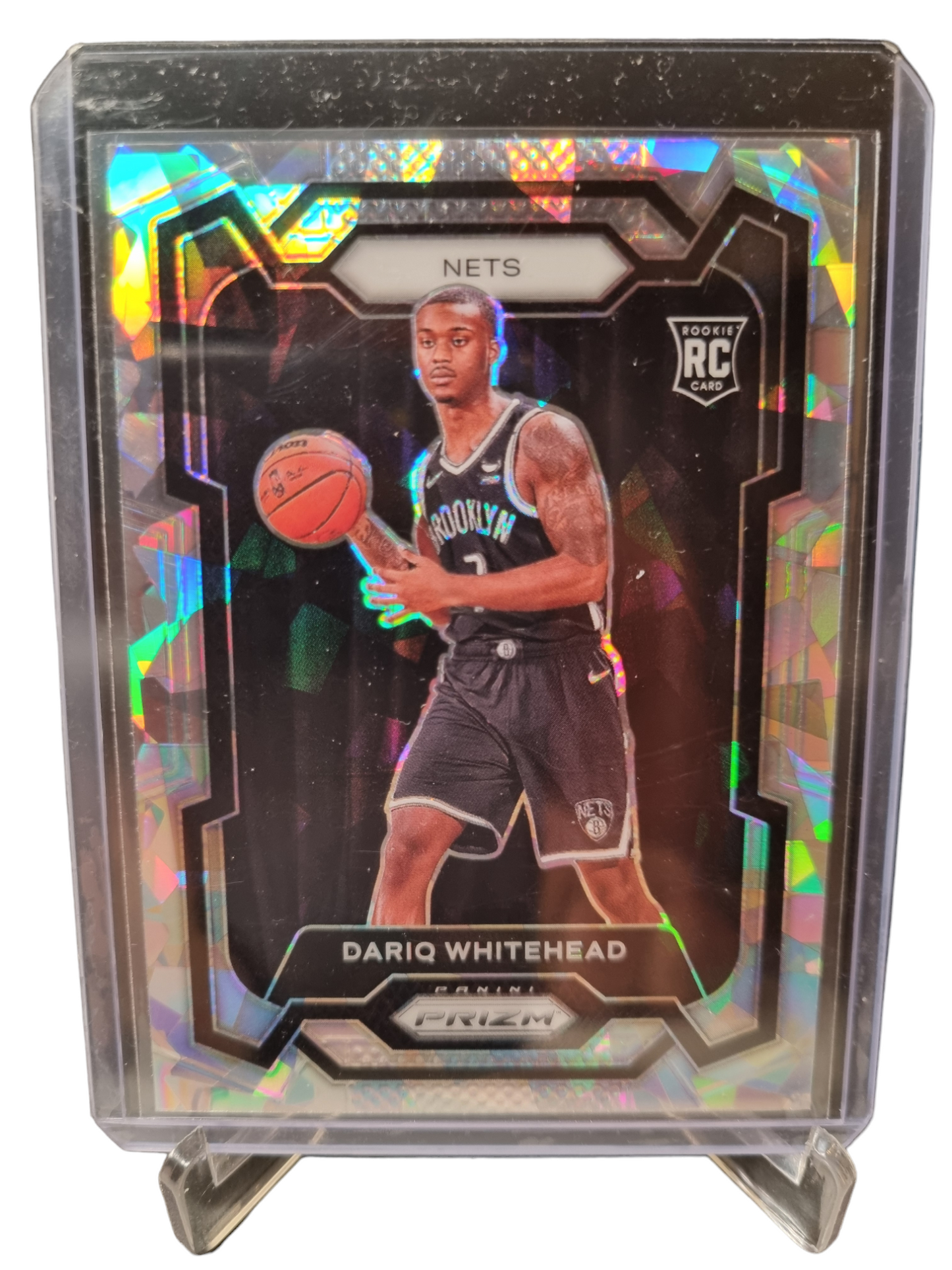 2023-24 Panini Prizm #175 Dariq Whitehead Rookie Card Silver Cracked Ice Prizm