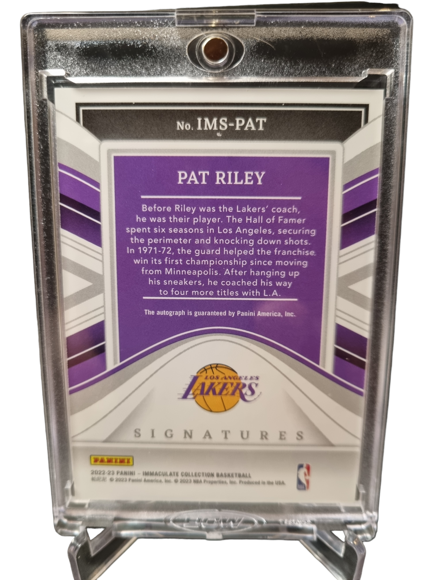 2022-23 Panini Immaculate #IMS-PAT Pat Riley Autograph 25/75