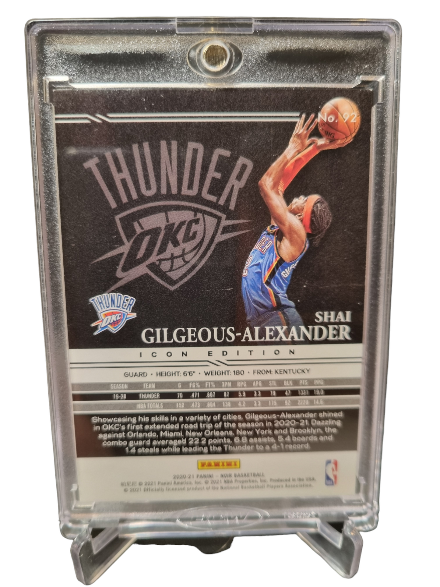 2020-21 Panini Noir #92 Shai Gilgeous-Alexander Gold 07/10