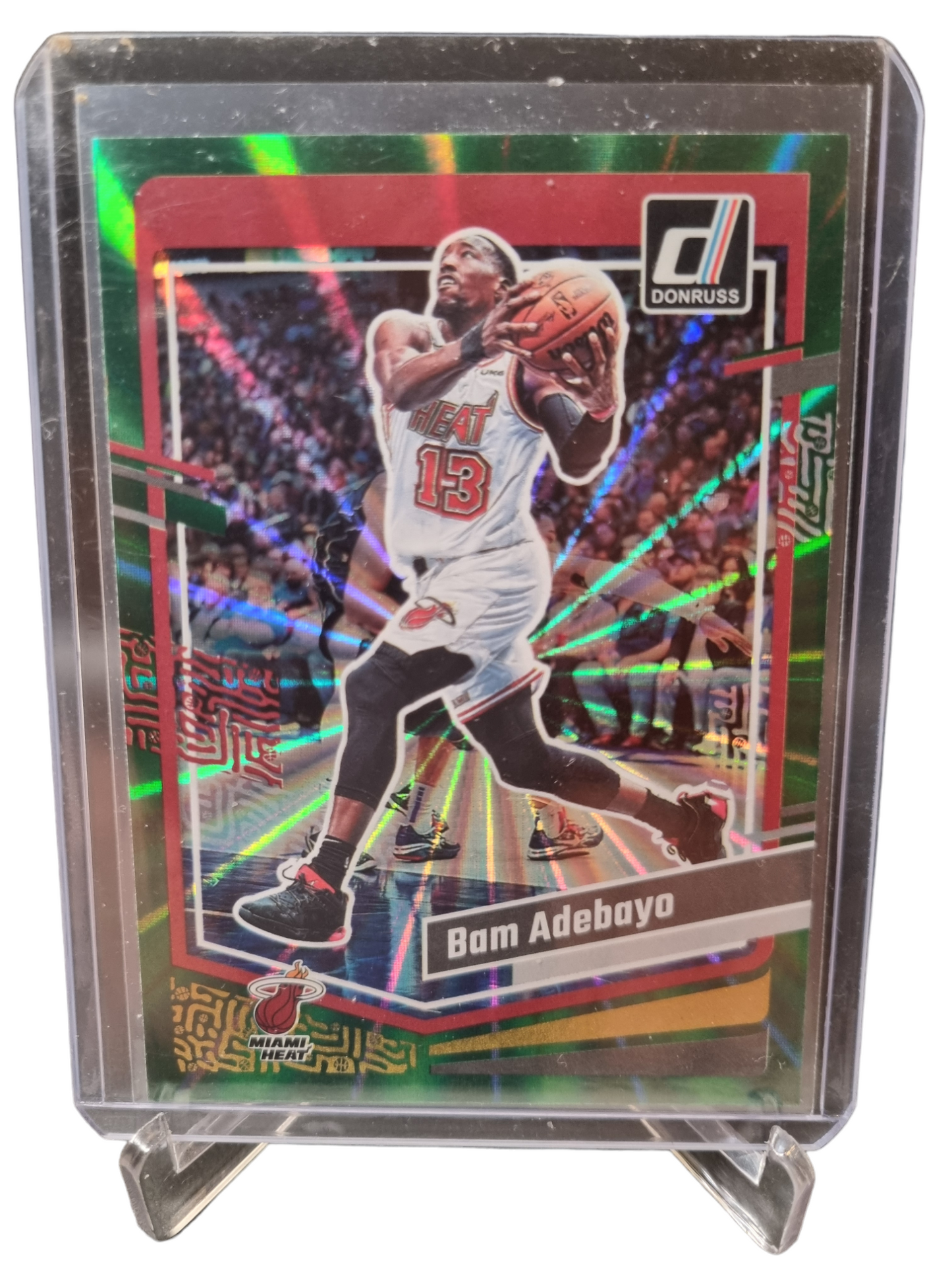 2023-24 Panini Donruss #71 Bam Adebayo Green Laser Holo