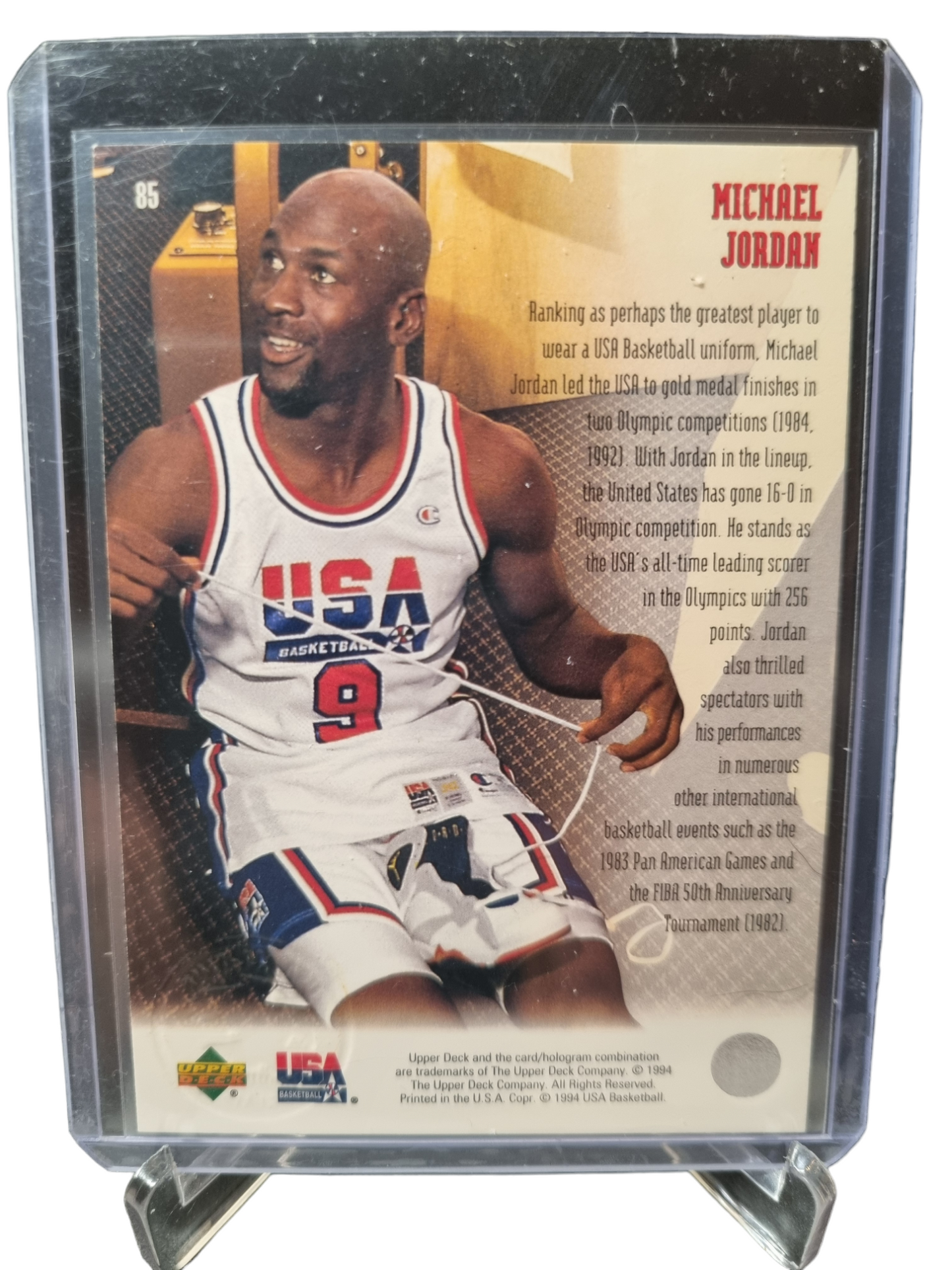 1994 Upper Deck #85 Michael Jordan USA Basketball USA All Time Greats Gold Medal Edition