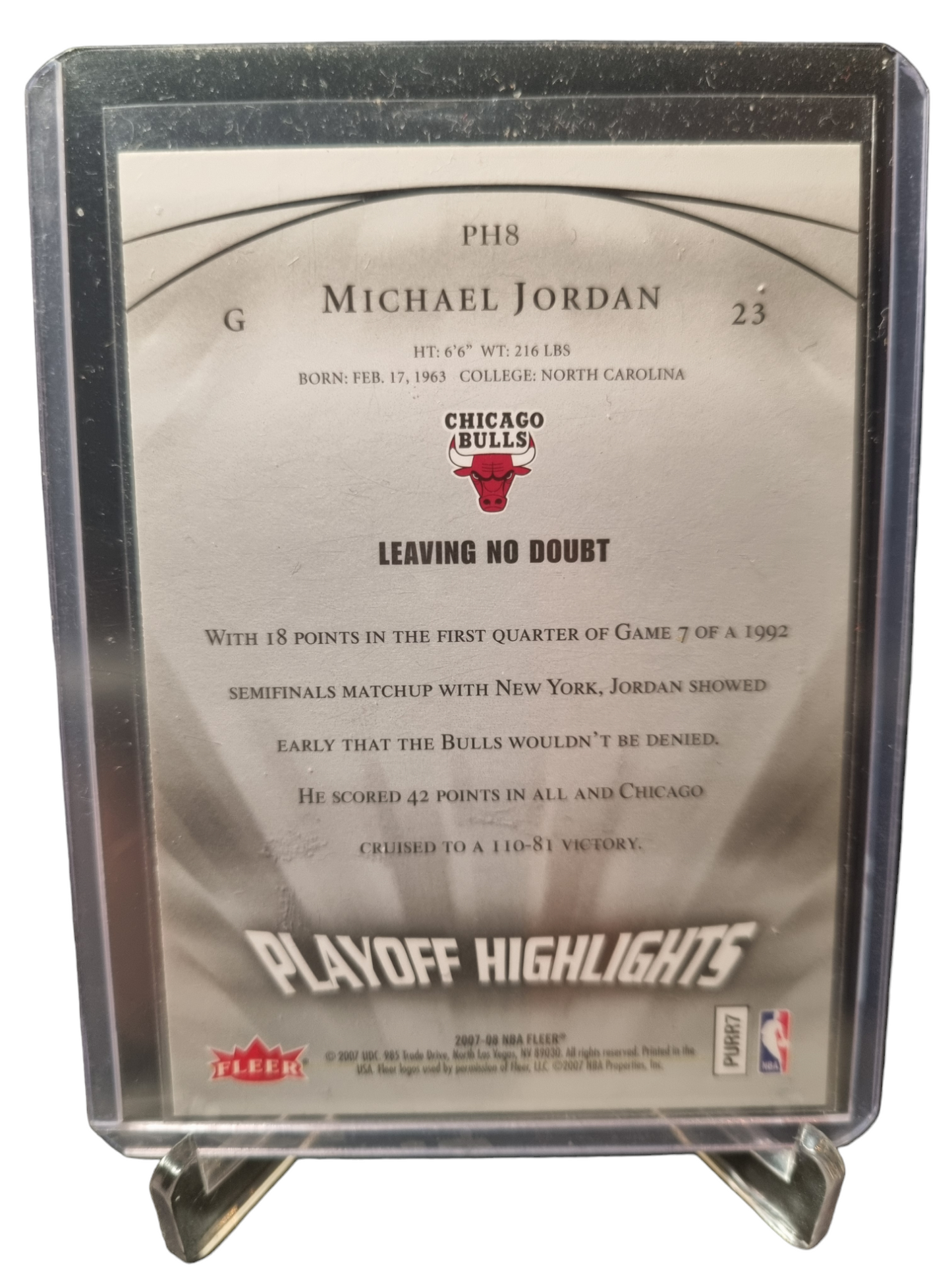 2007-08 Fleer #PH8 Michael Jordan Playoff Highlights