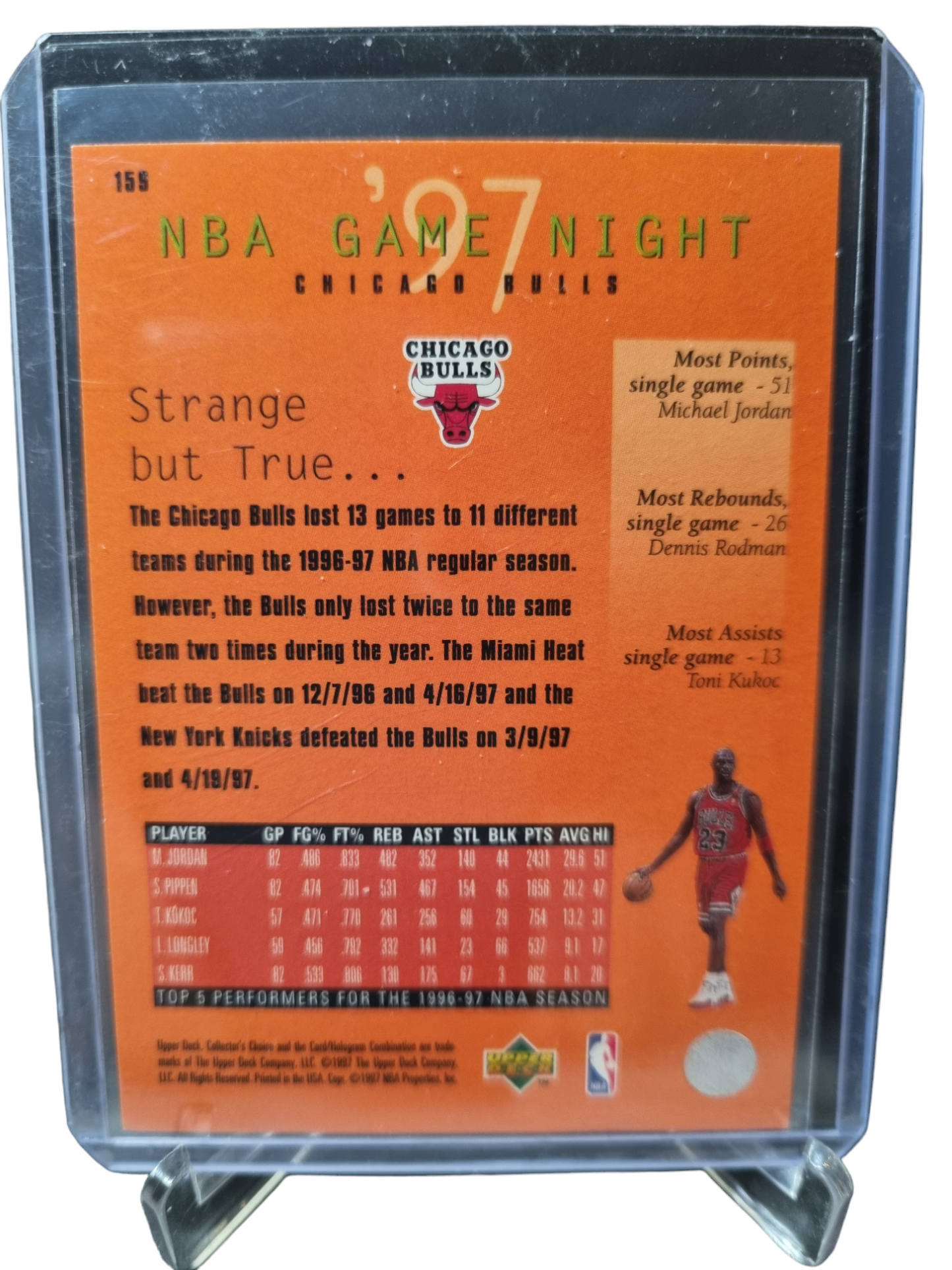 1997 Upper Deck #158 Michael Jordan NBA Game Night 1997