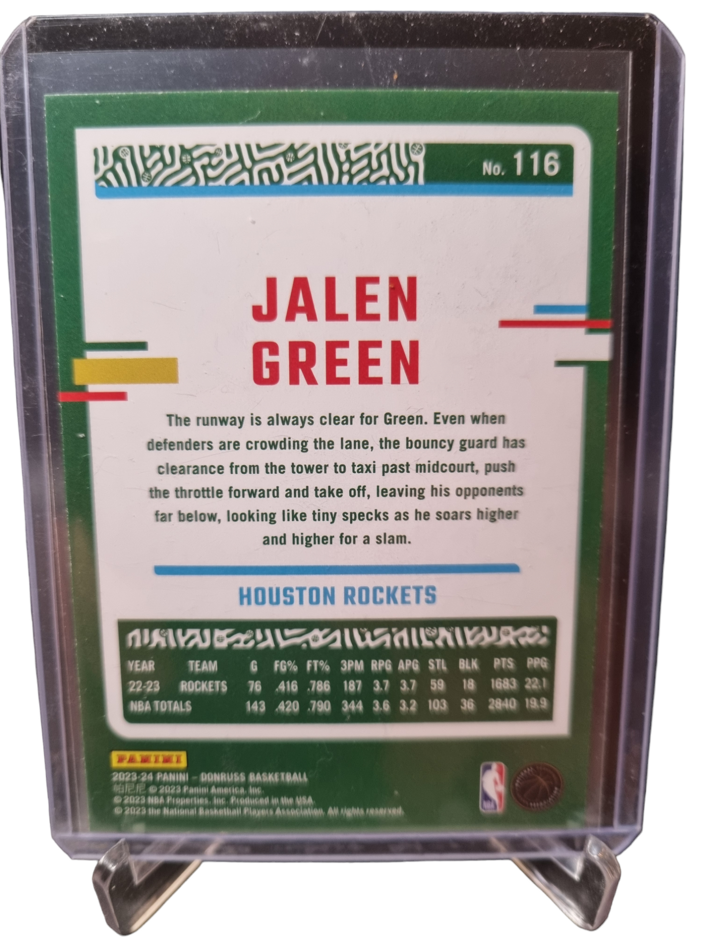 2023-24 Panini Donruss #116 Jalen Green Press Proof 164/199