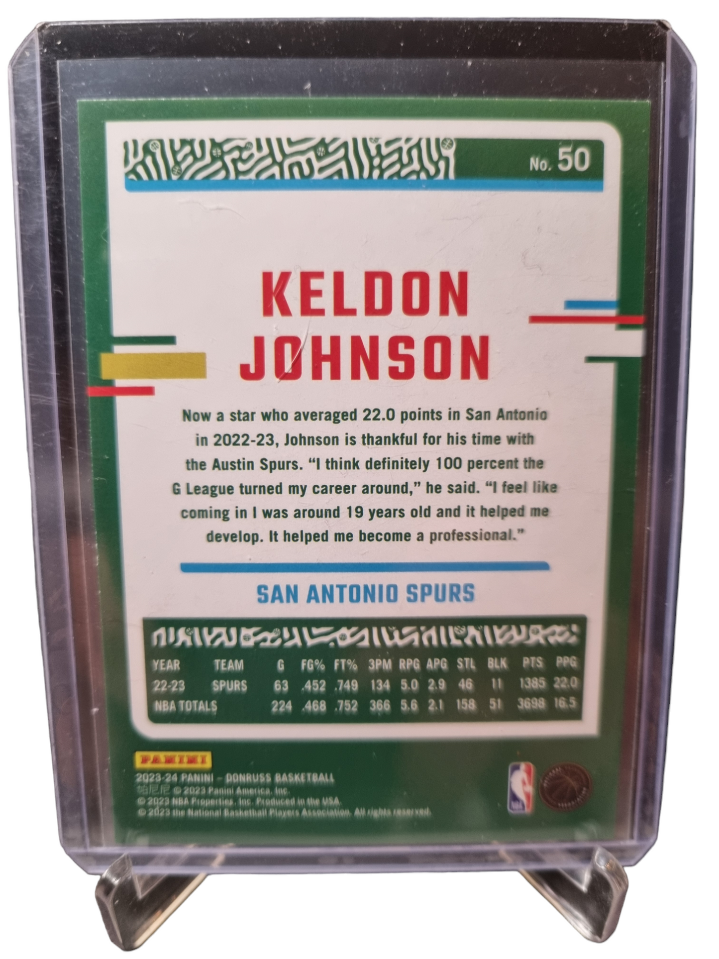 2023-24 Panini Donruss #50 Keldon Johnson Press Proof