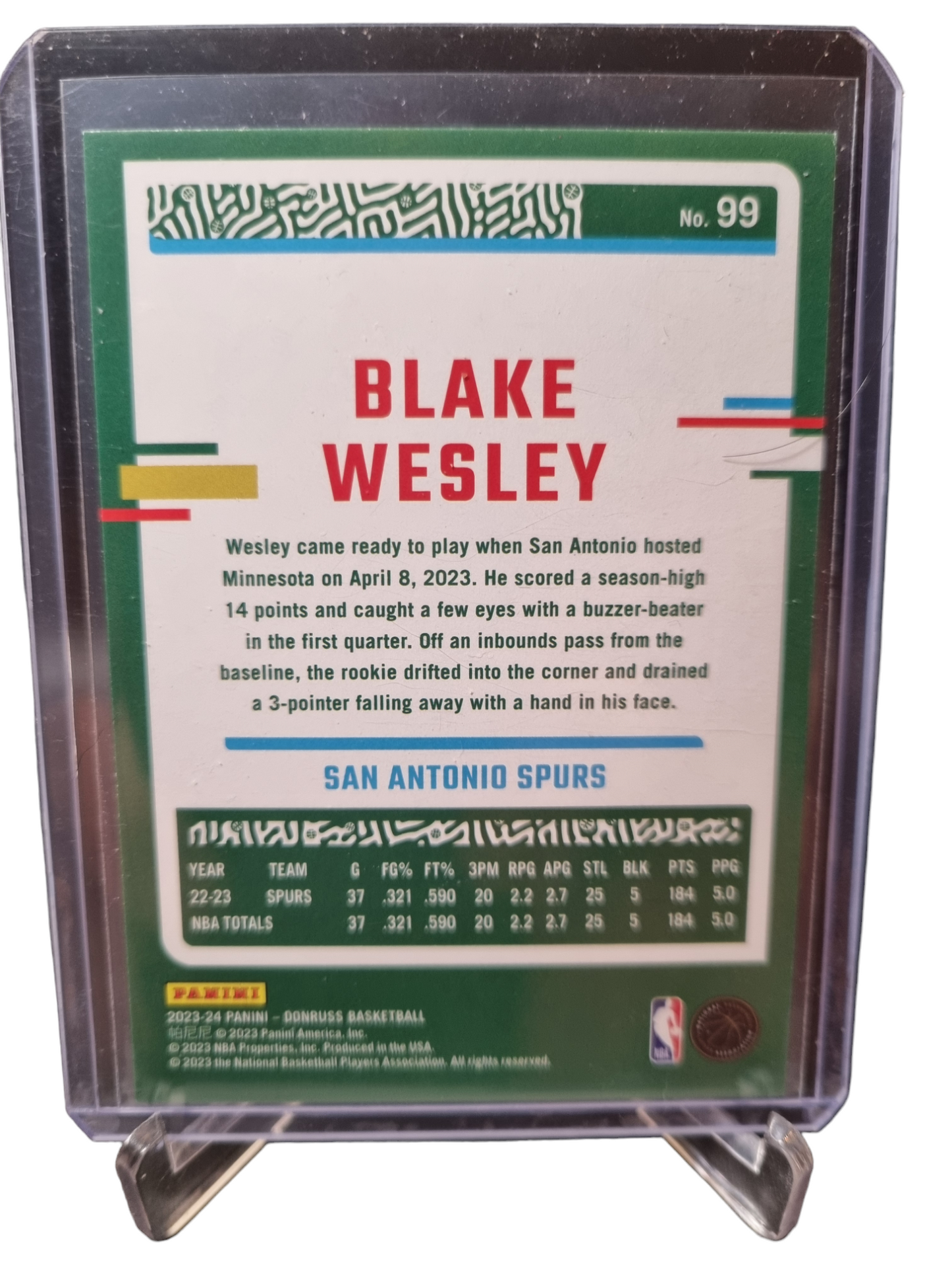 2023-24 Panini Donruss #99 Blake Wesley Press Proof