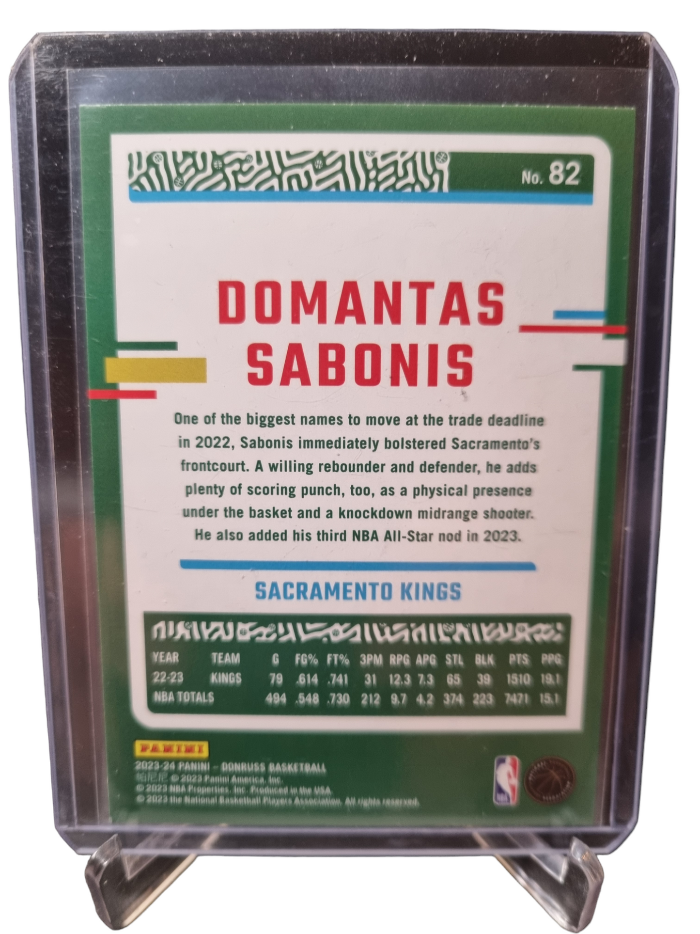 2023-24 Panini Donruss #82 Domantas Sabonis Press Proof