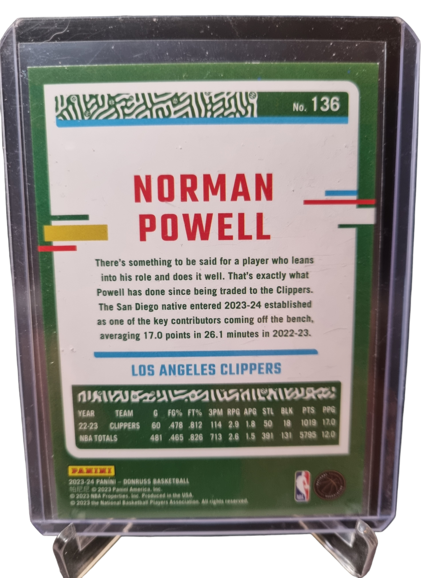 2023-24 Panini Donruss #136 Norman Powell Press Proof