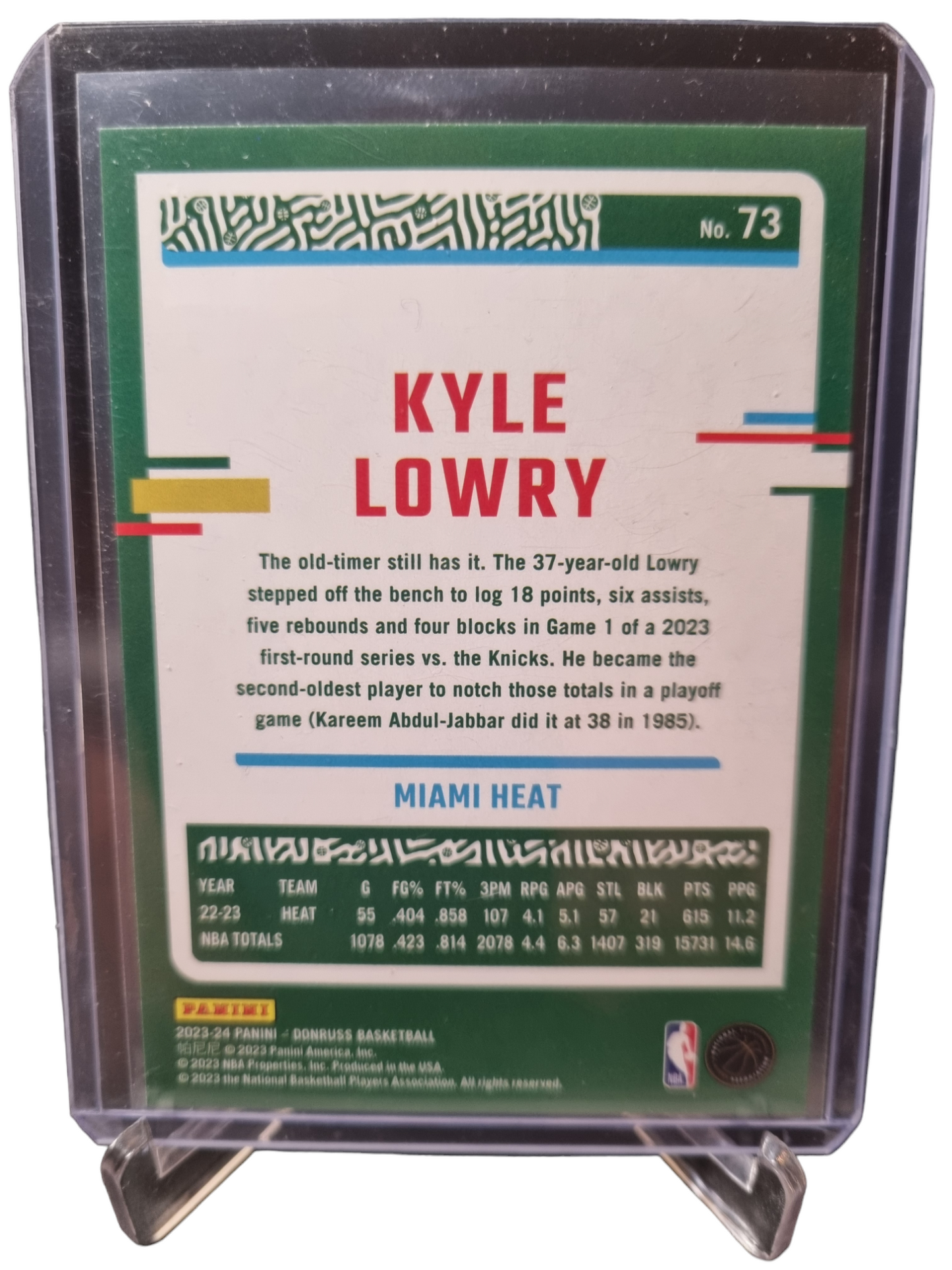 2023-24 Panini Donruss #73 Kyle Lowry Press Proof