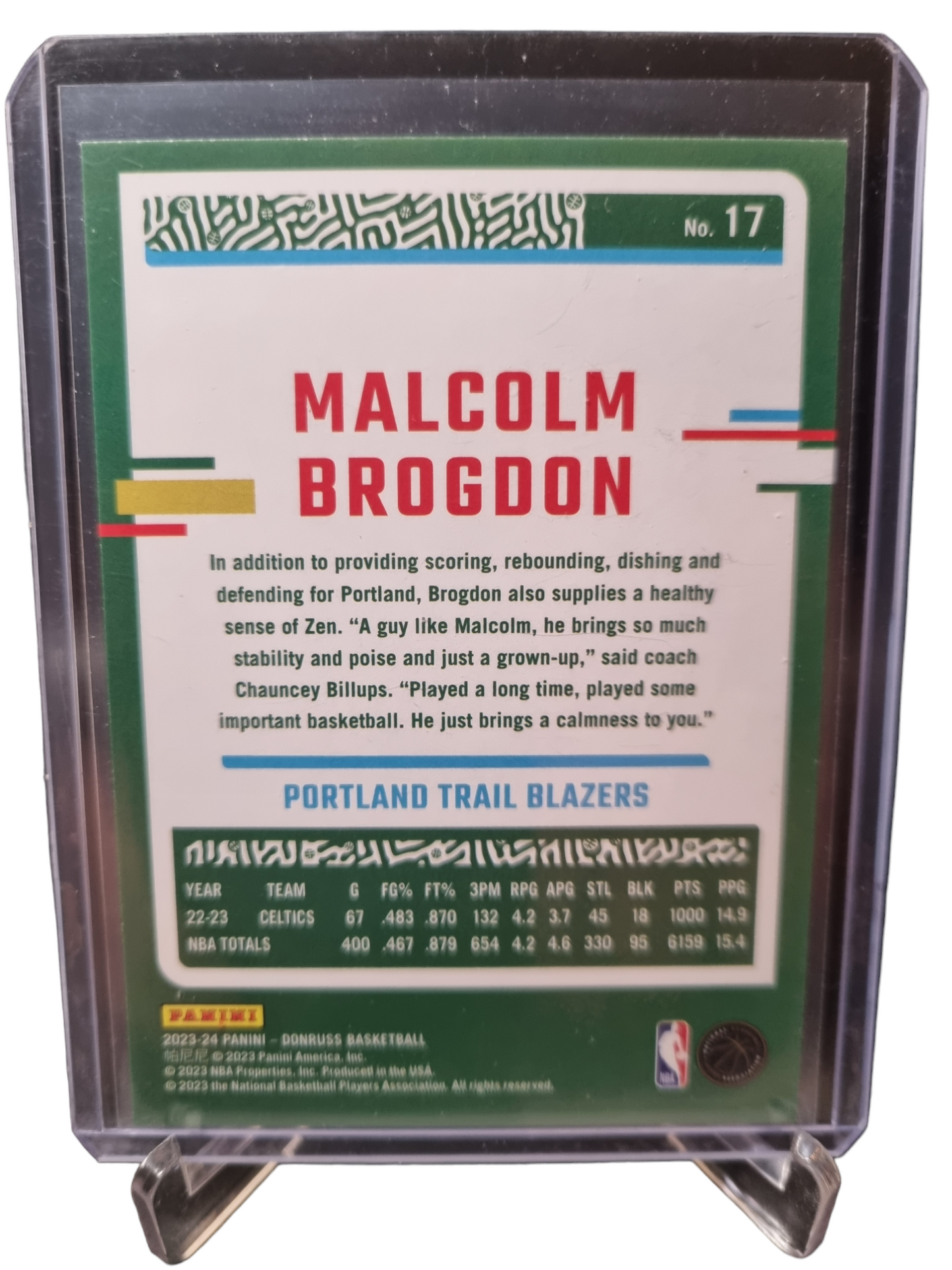 2023-24 Panini Donruss #17 Malcolm Brogdon Press Proof