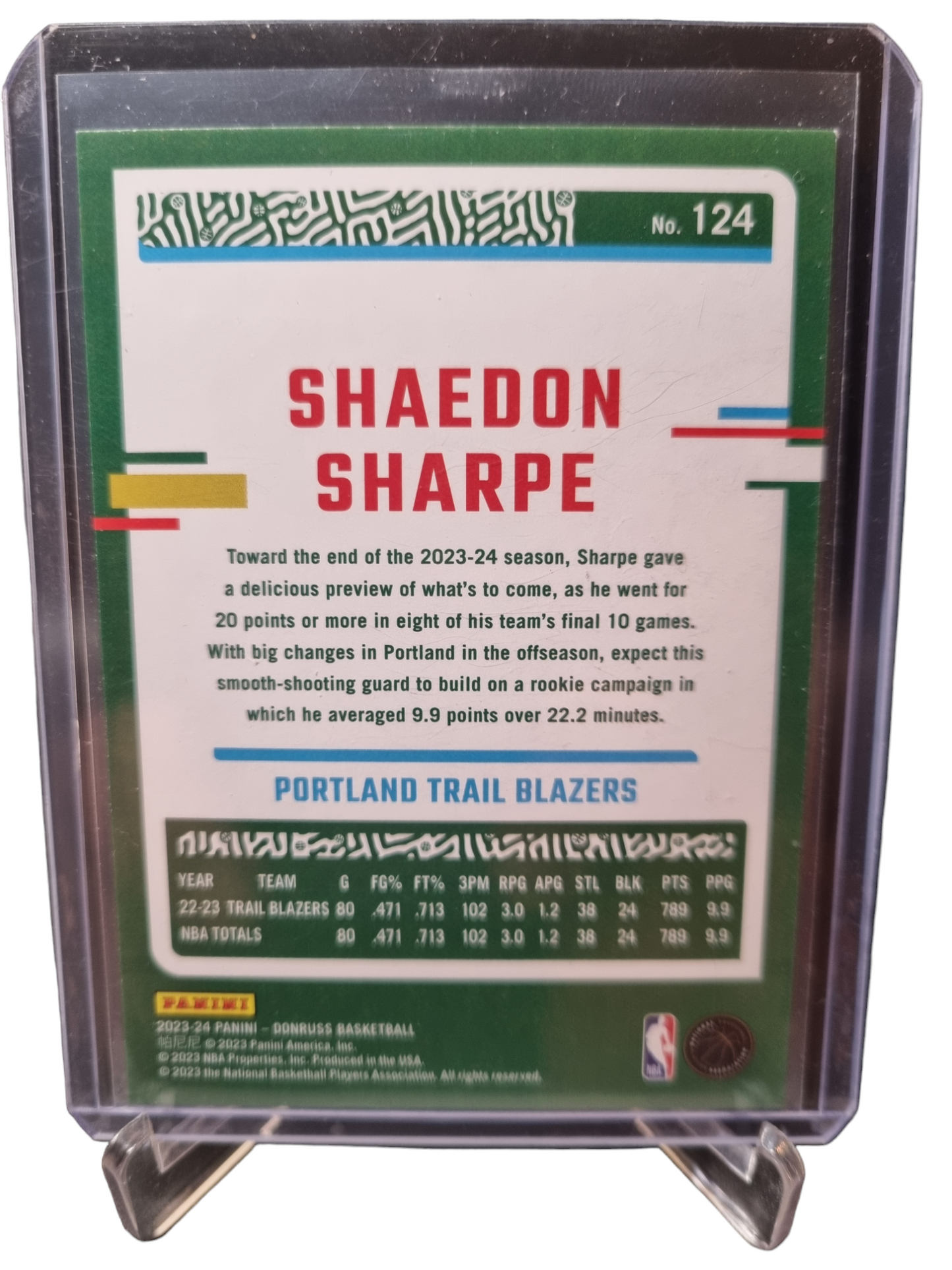 2023-24 Panini Donruss #124 Shaedon Sharpe Press Proof