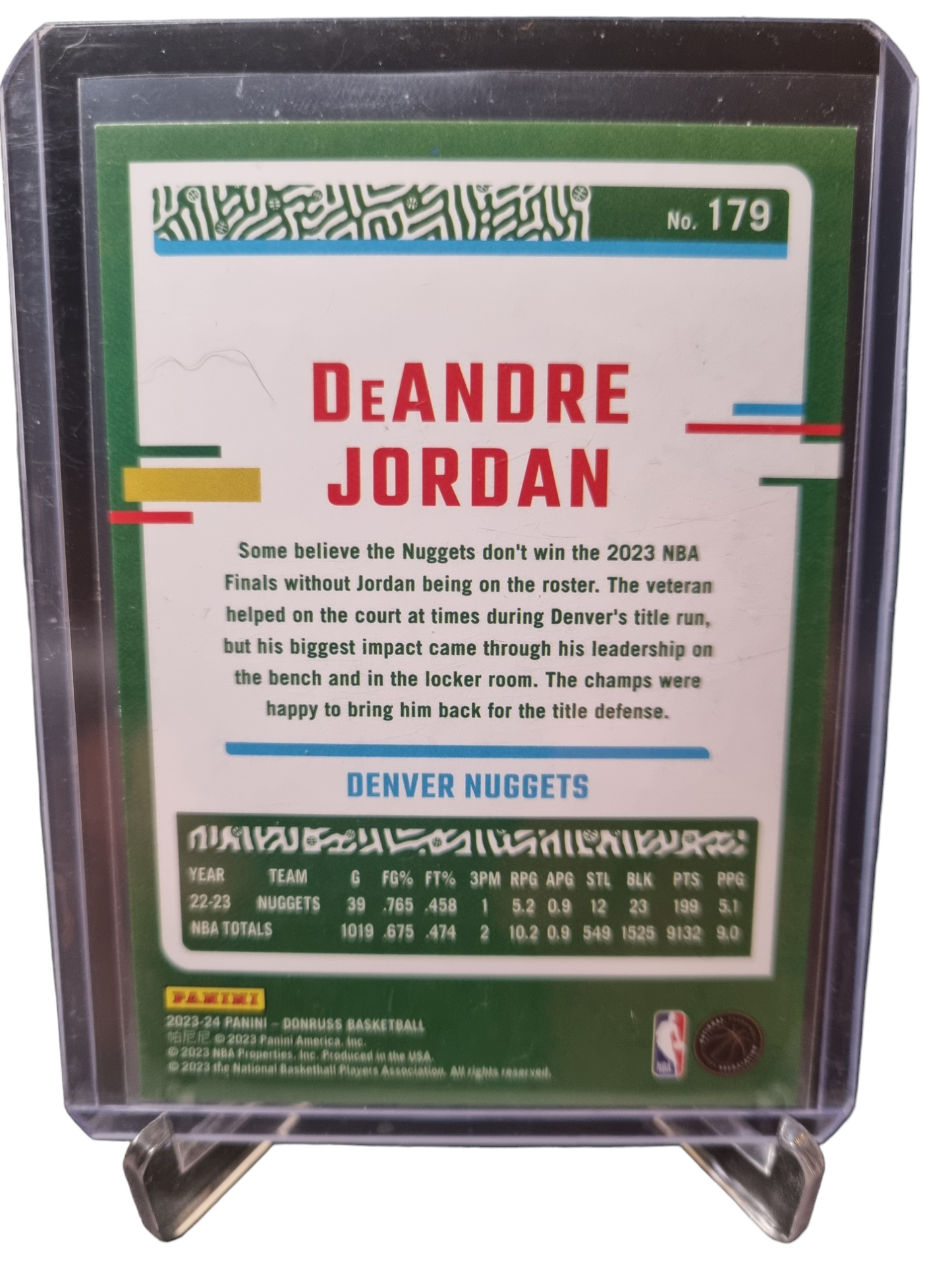 2023-24 Panini Donruss #179 DeAndre Jordan Press Proof