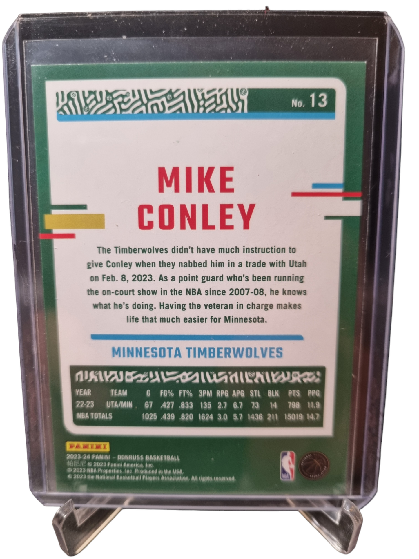 2023-24 Panini Donruss #13 Mike Conley Press Proof