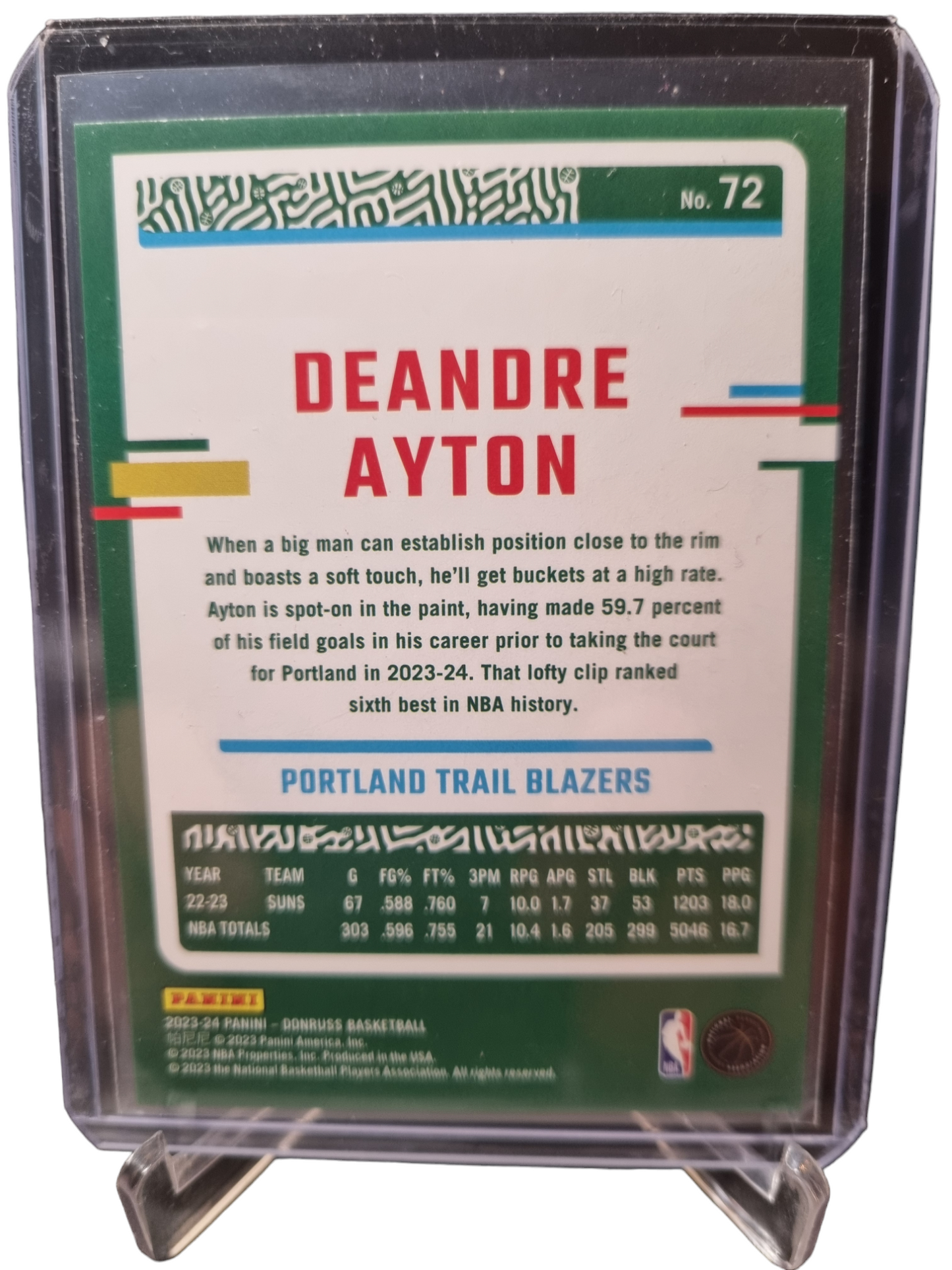 2023-24 Panini Donruss #72 Deandre Ayton Press Proof