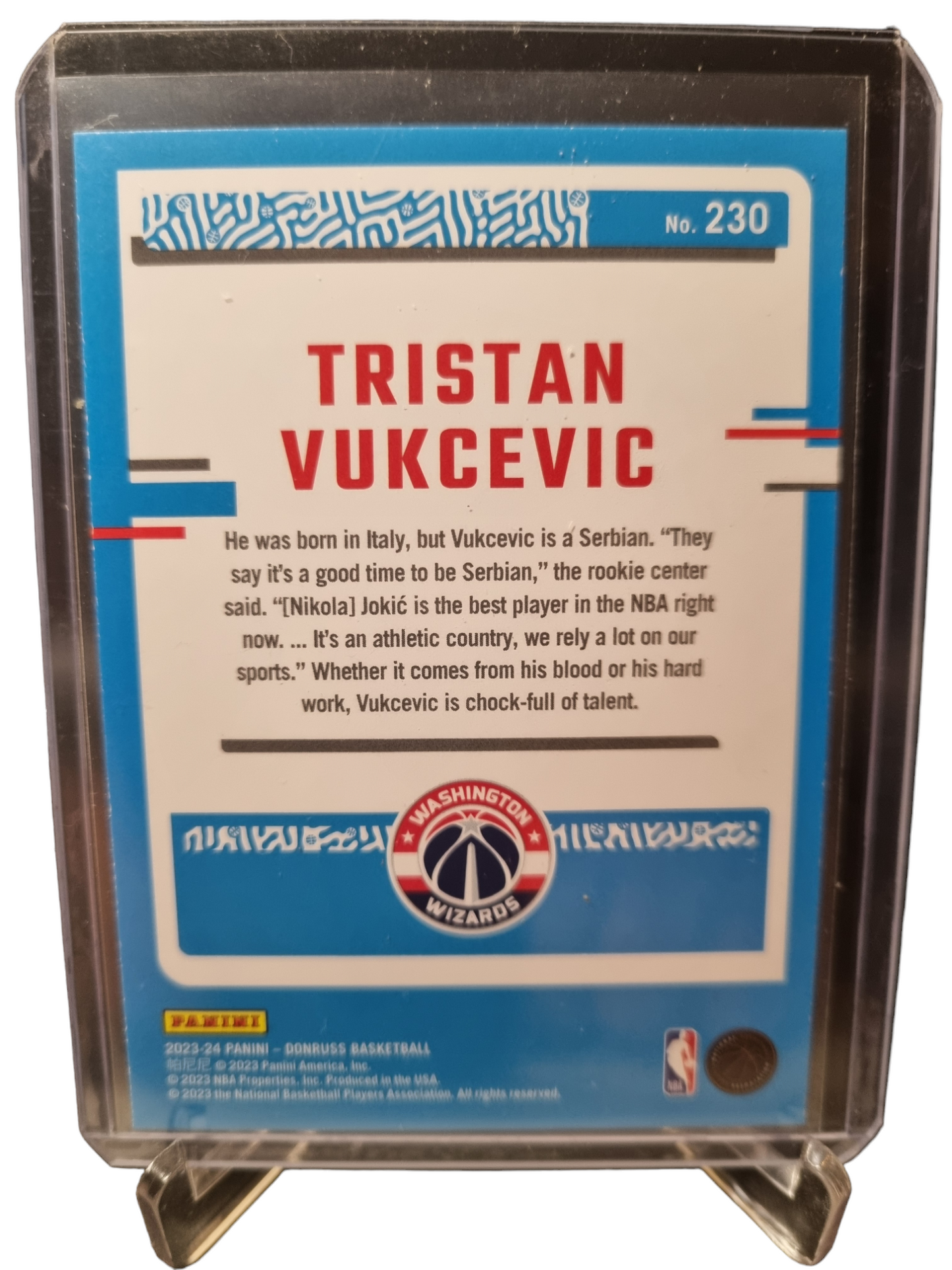 2023-24 Panini Donruss #230 Tristan Vukcevic Rated Rookie Press Proof