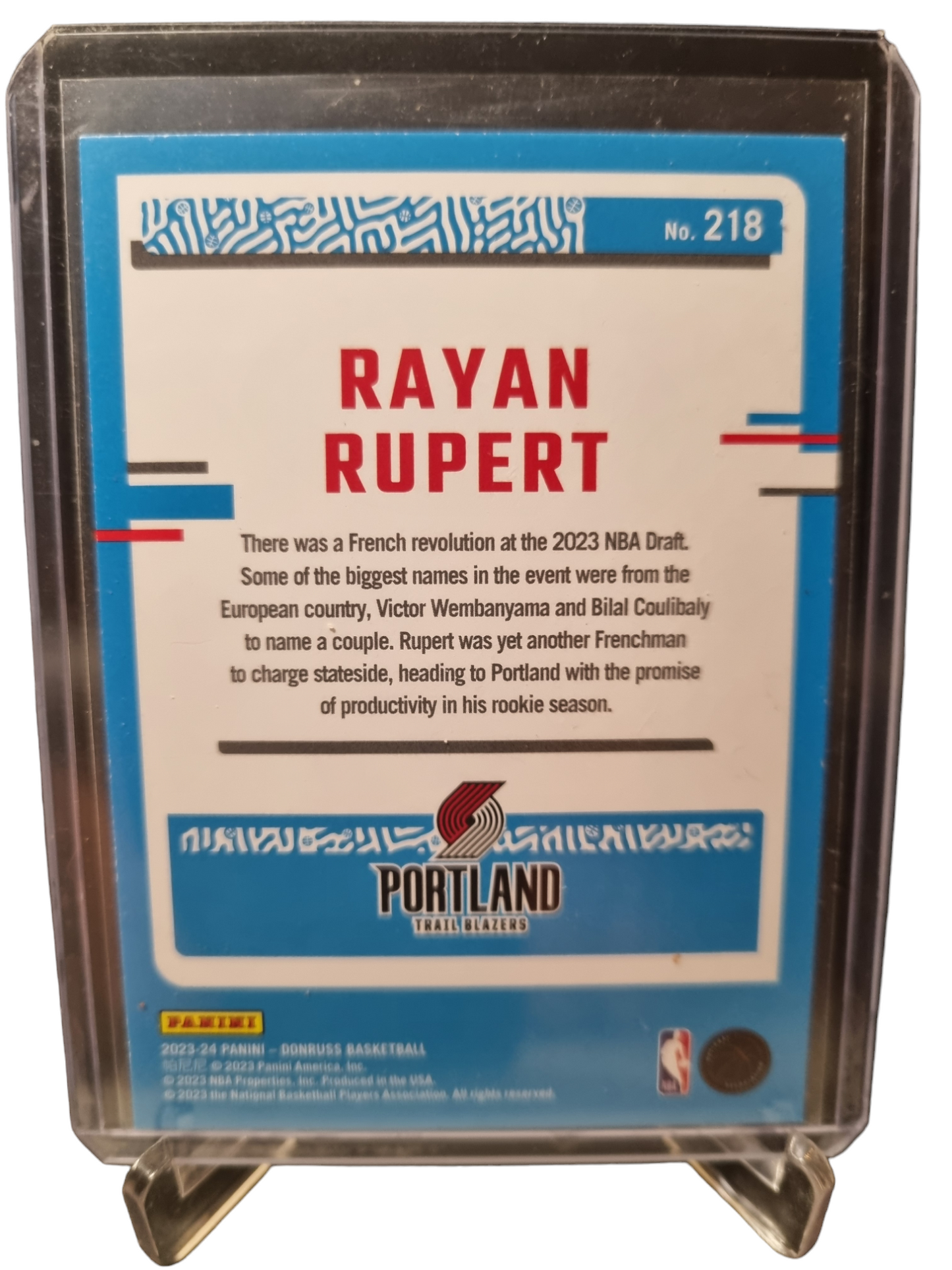 2023-24 Panini Donruss #218 Rayan Rupert Rated Rookie Press Proof