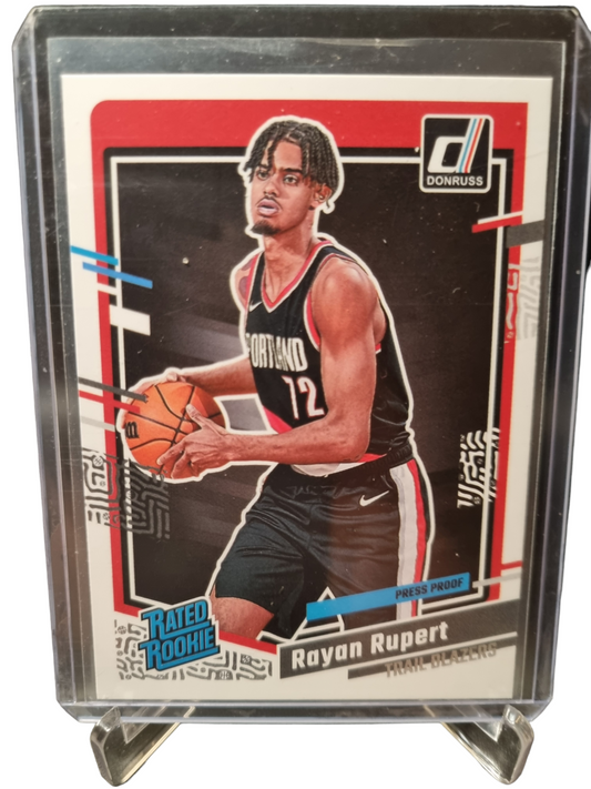 2023-24 Panini Donruss #218 Rayan Rupert Rated Rookie Press Proof