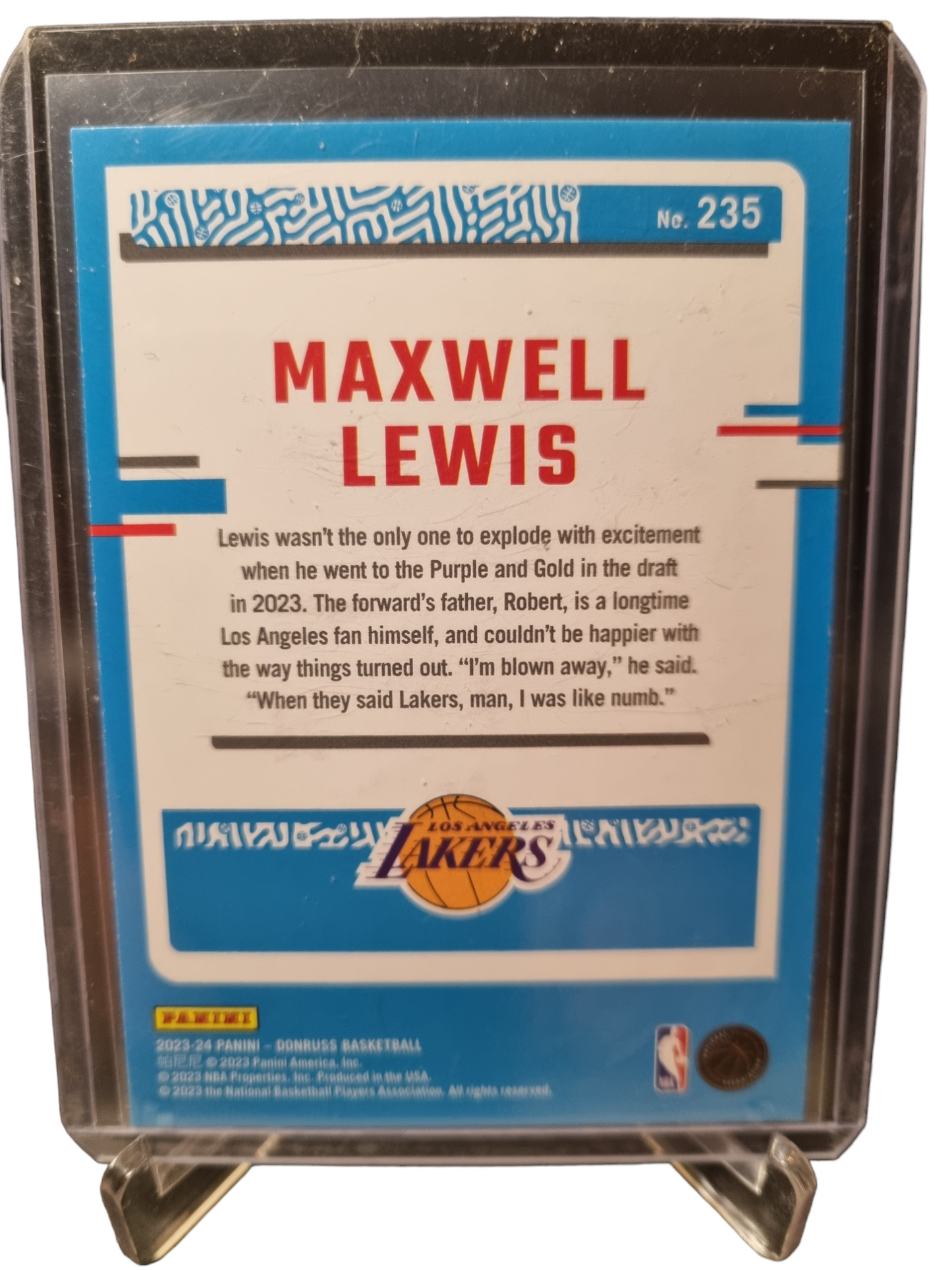 2023-24 Donruss #235 Maxwell Lewis Rated Rookie Press Proof