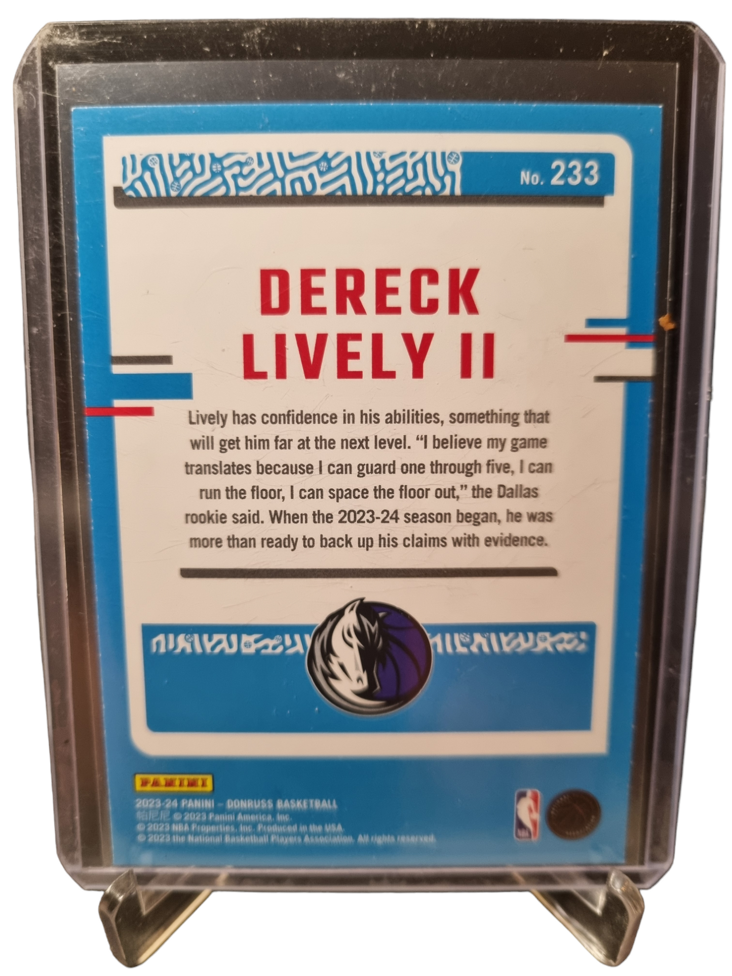 2023-24 Panini Donruss #233 Dereck Lively II Rated Rookie Press Proof