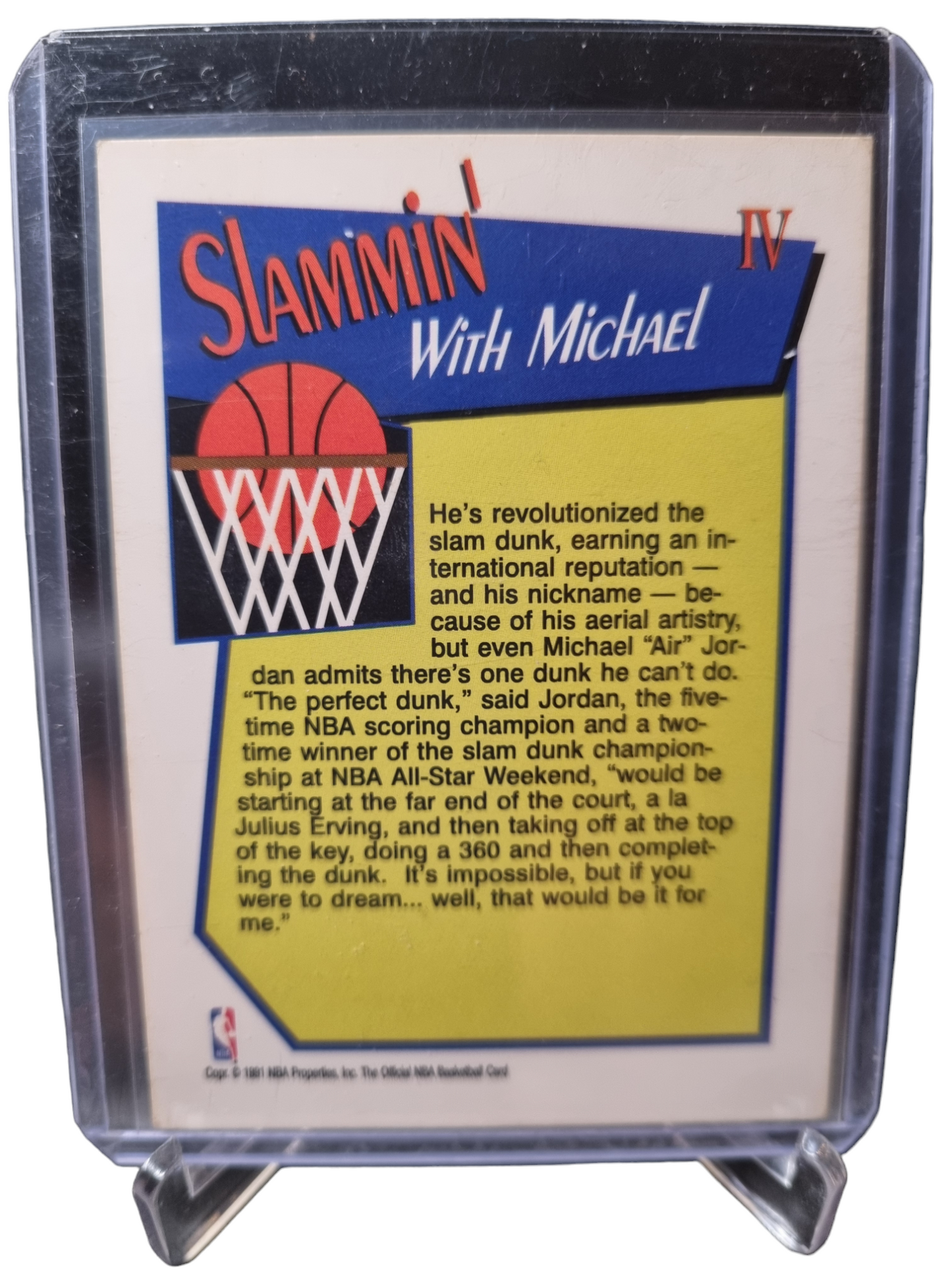 1991 Hoops #IV Michael Jordan Slam Dunk Champion 87-88