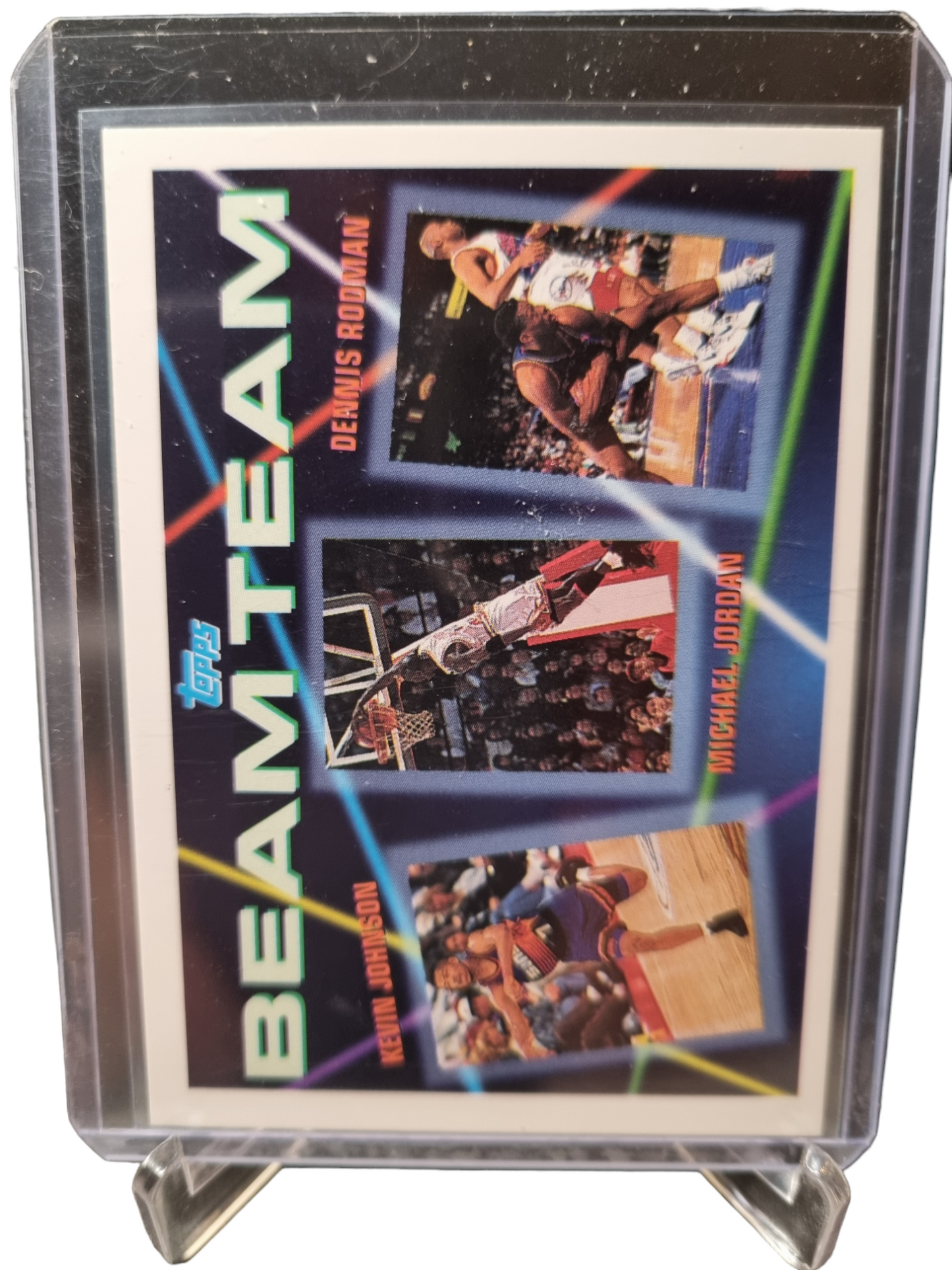 1993 Topps #3 of 7 Michael Jordan/Dennis Rodman/Kevin Johnson Beam Team