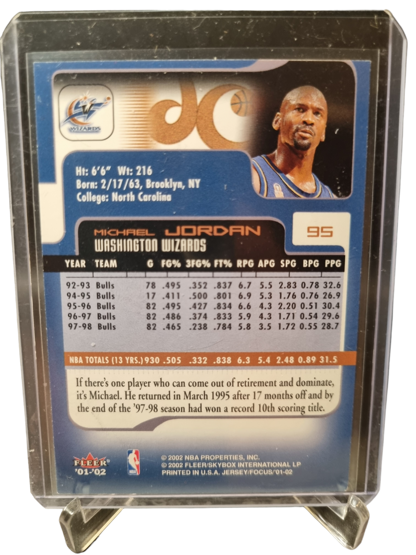 2002 Fleer #95 Michael Jordan Focus