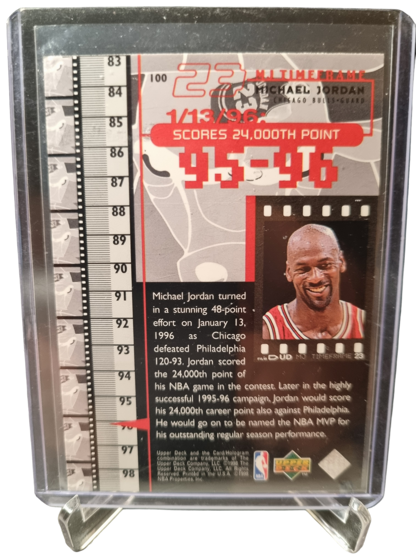 1998 Upper Deck #100 Michael Jordan Michael Scores 24000th Point