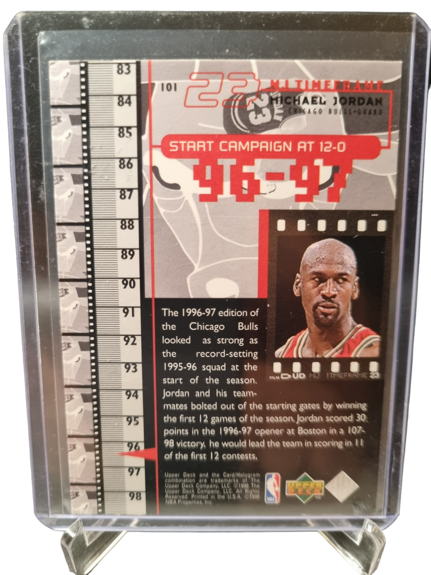 1998 Upper Deck #101 Michael Jordan Start Campaign At 12-0