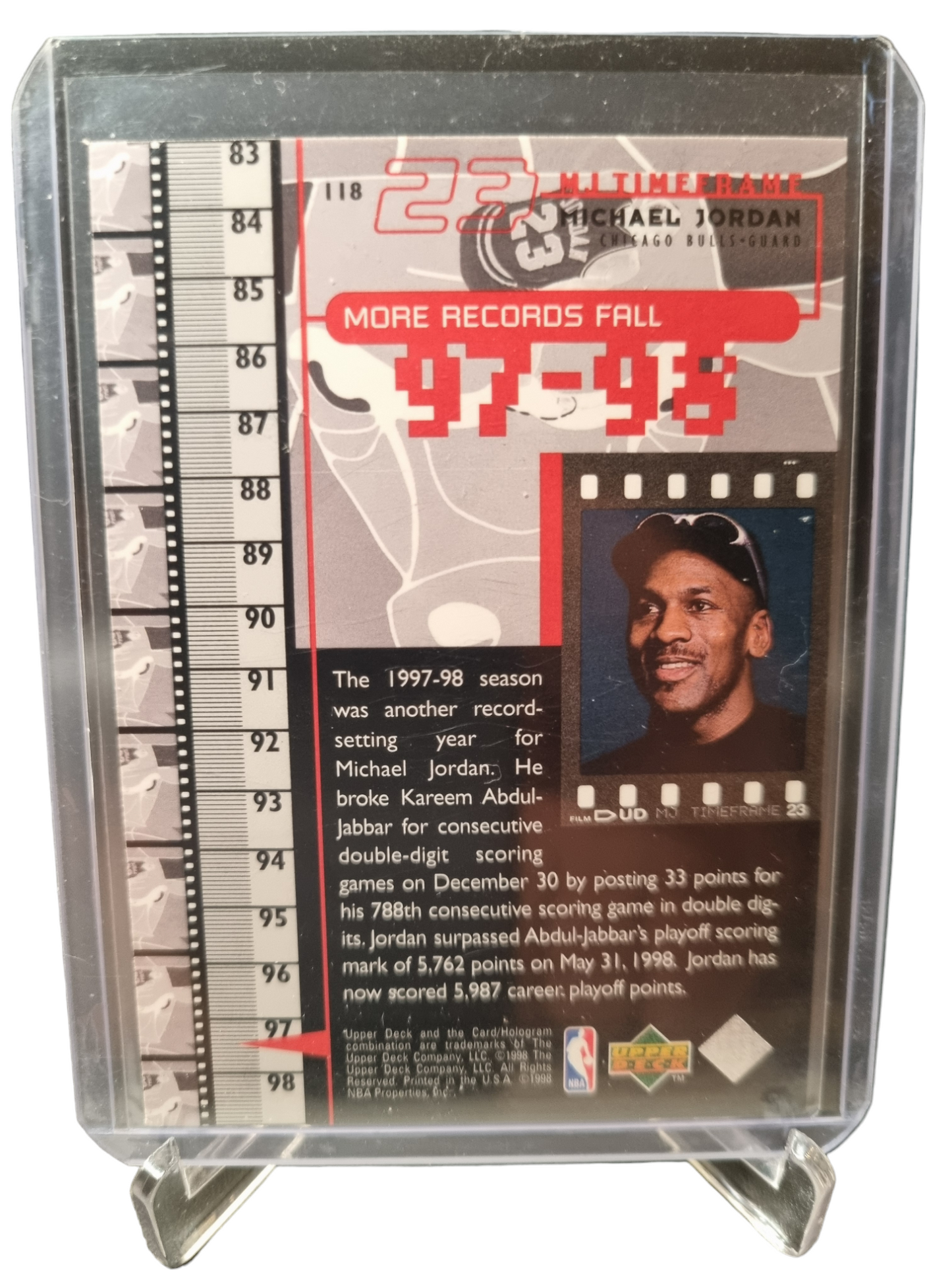 1998 Upper Deck #118 Michael Jordan Made Records Fall