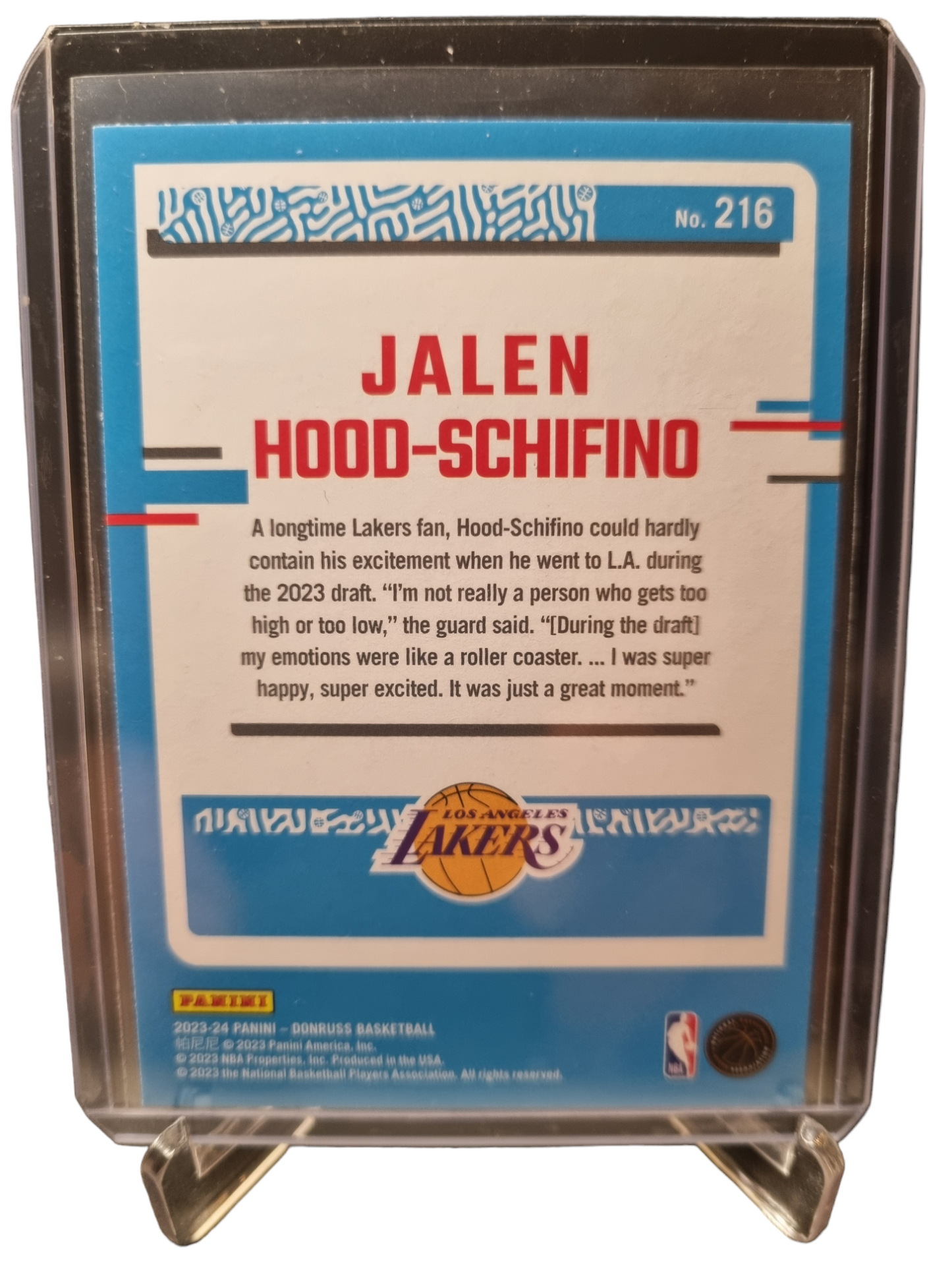 2023-24 Panini Donruss #216 Jalen Hood-Schifino Rated Rookie