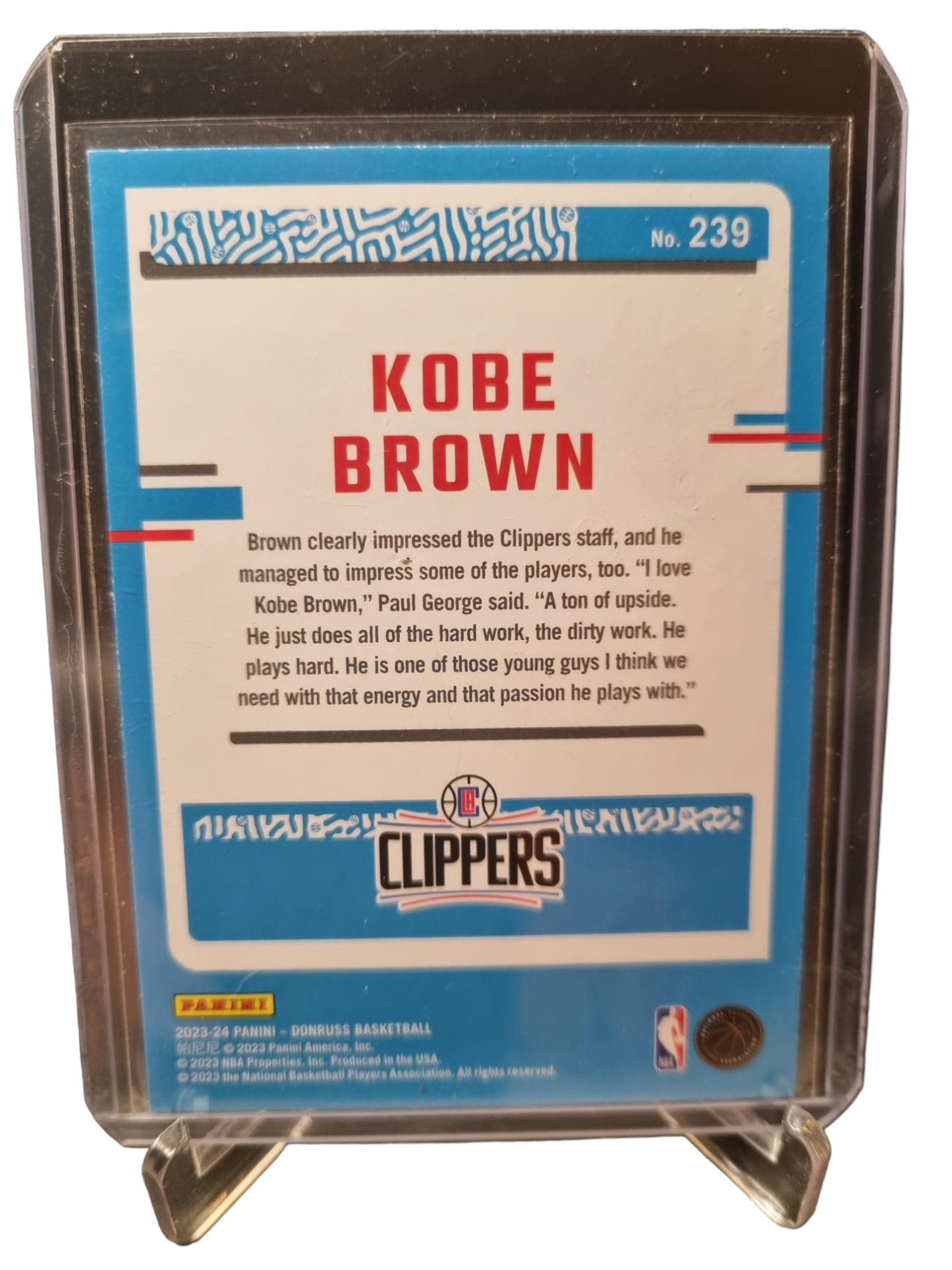 2023-24 Panini Donruss #239 Kobe Brown Rated Rookie