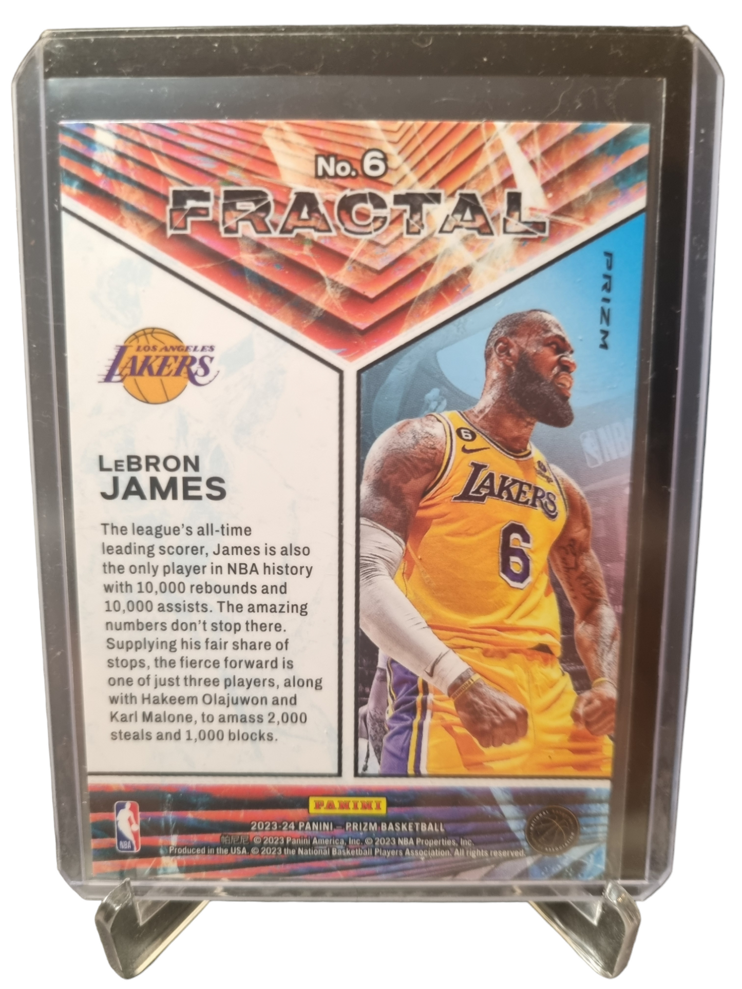 2023-24 Panini Prizm #6 Lebron James Fractal Silver Prizm