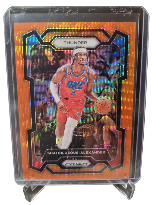 2023-24 Panini Prizm #85 Shai Gilgeous-Alexander Orange Wave Prizm 03/60